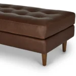 Sven 56_ Tufted Leather Bench - Charme Chocolat