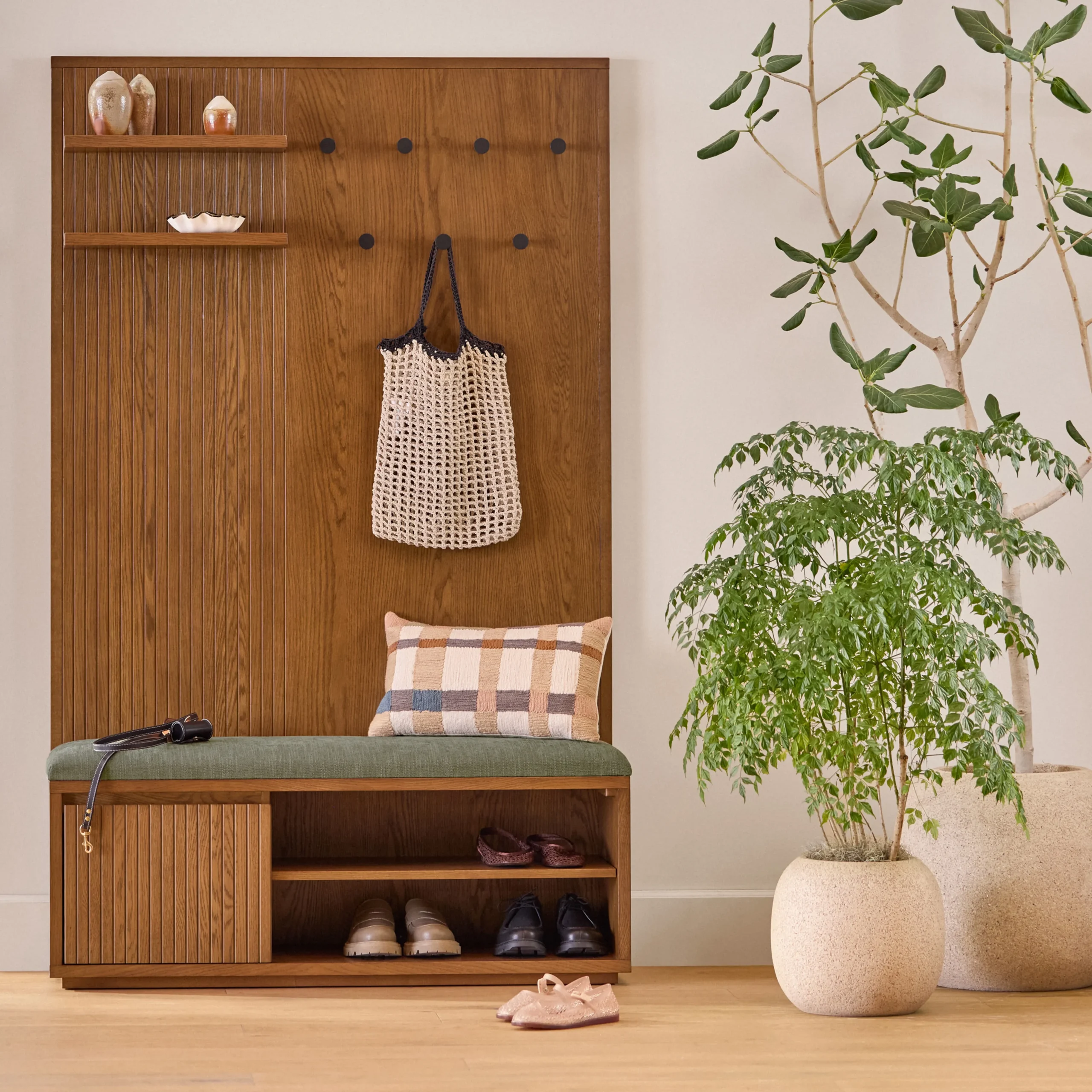 Kouva 47_ Bench - Smoked Oak and Algonquin Green