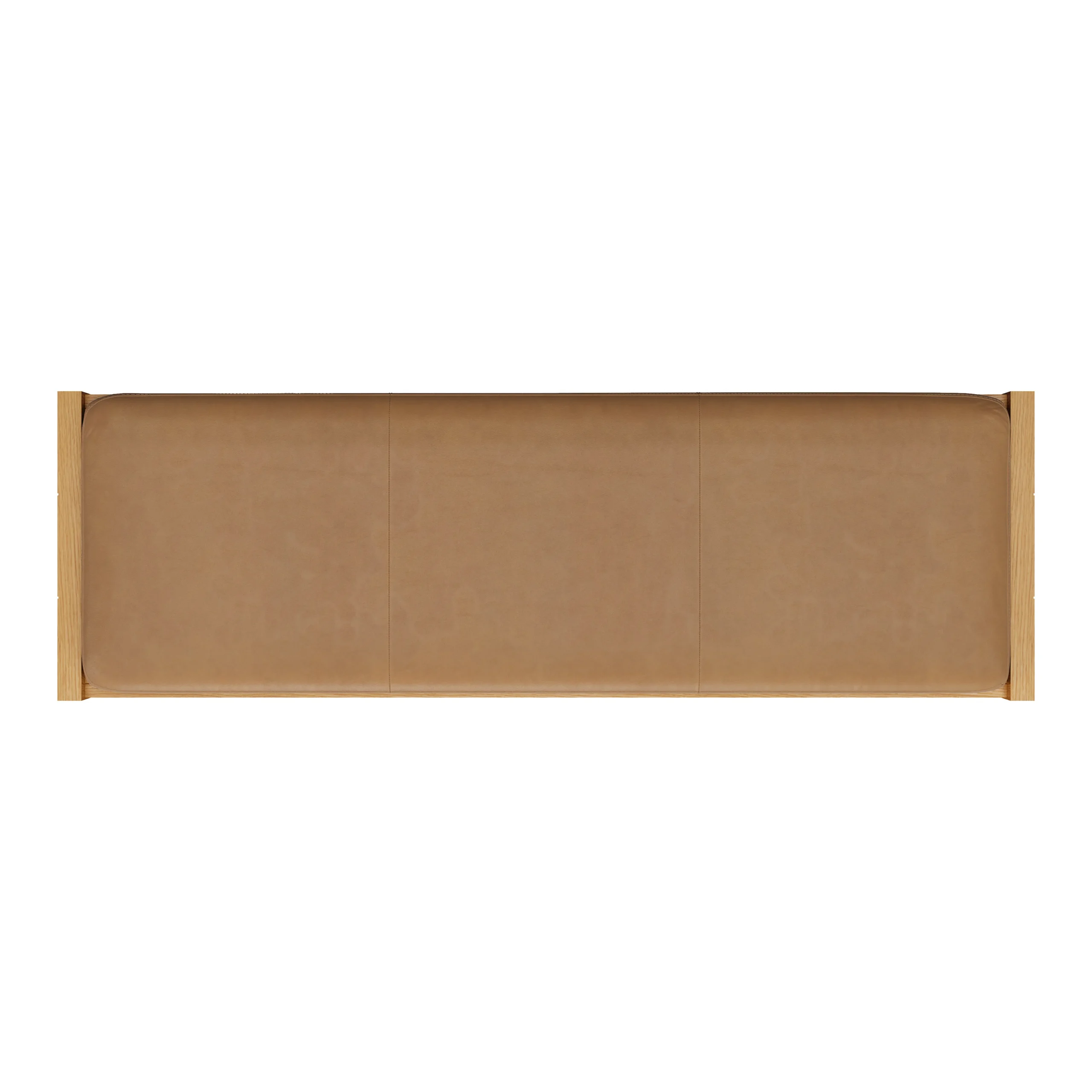 Cassie 56_ Leather Bench - Natural Oak and Charme Tan - Image 7