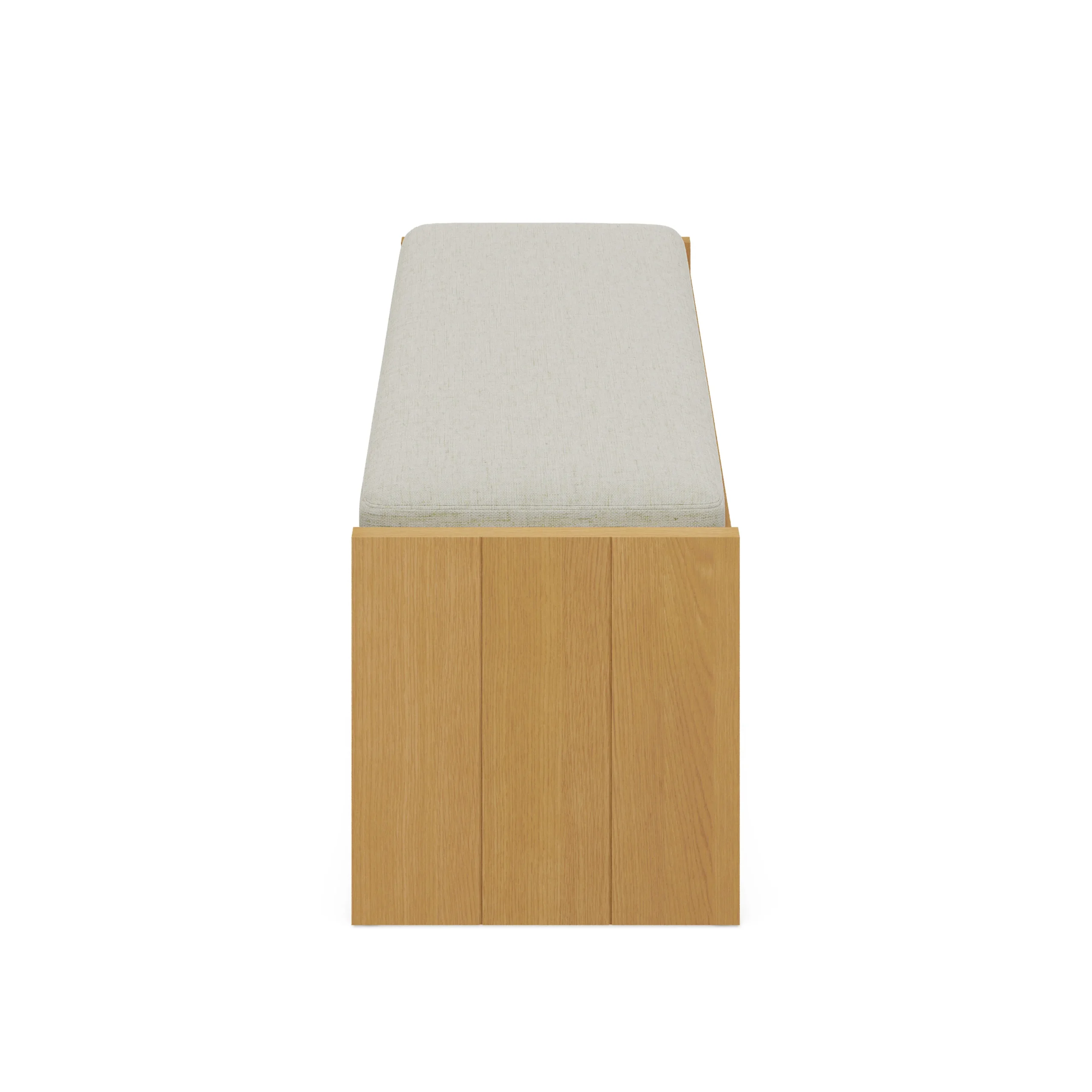 Cassie 56_ Bench - Natural Oak and Ivory Chenille - Image 7