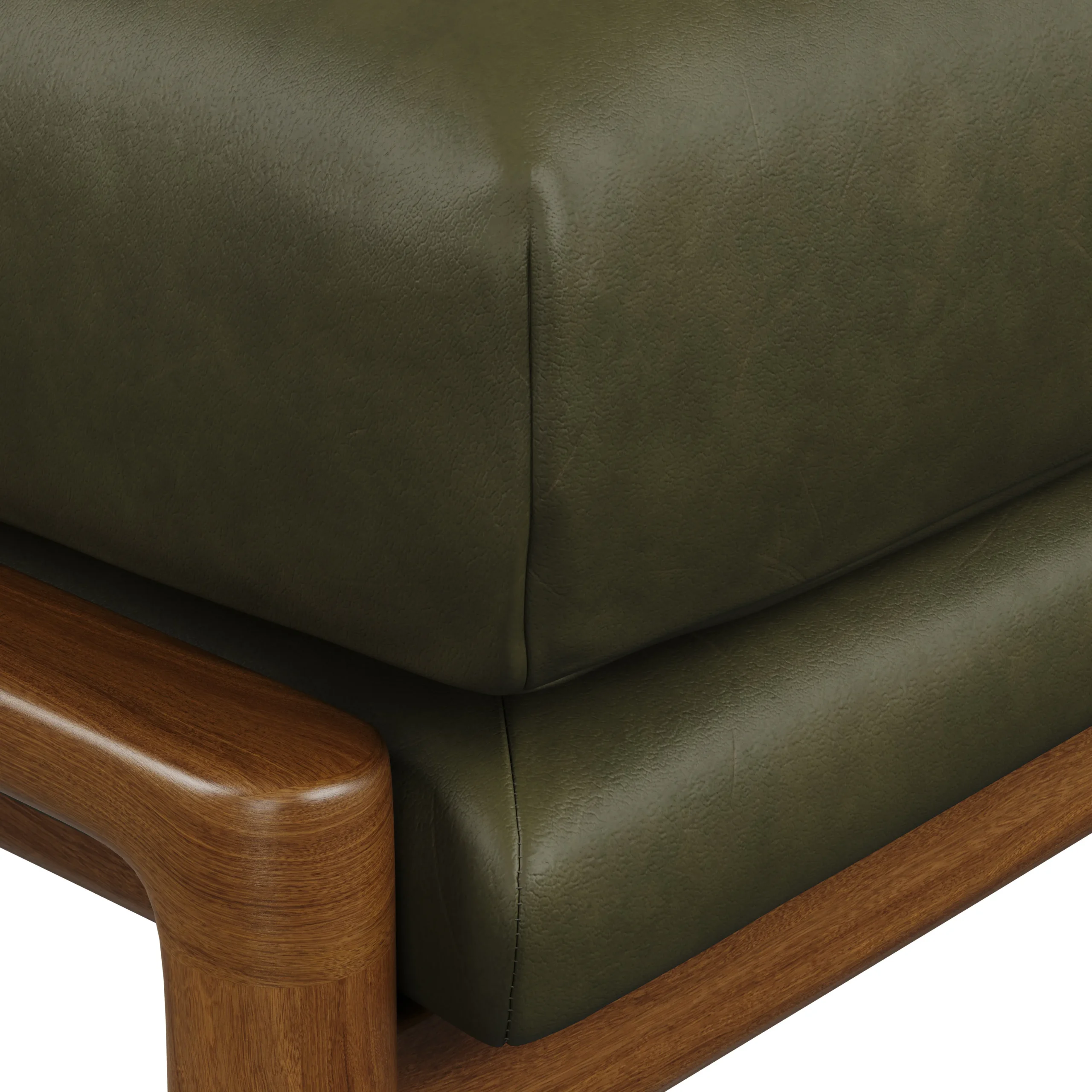Bavel 25_ Leather Ottoman - Charme Green - Image 3