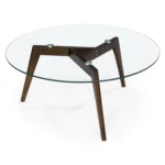 Clarus 31.5_ Glass Coffee Table - Walnut