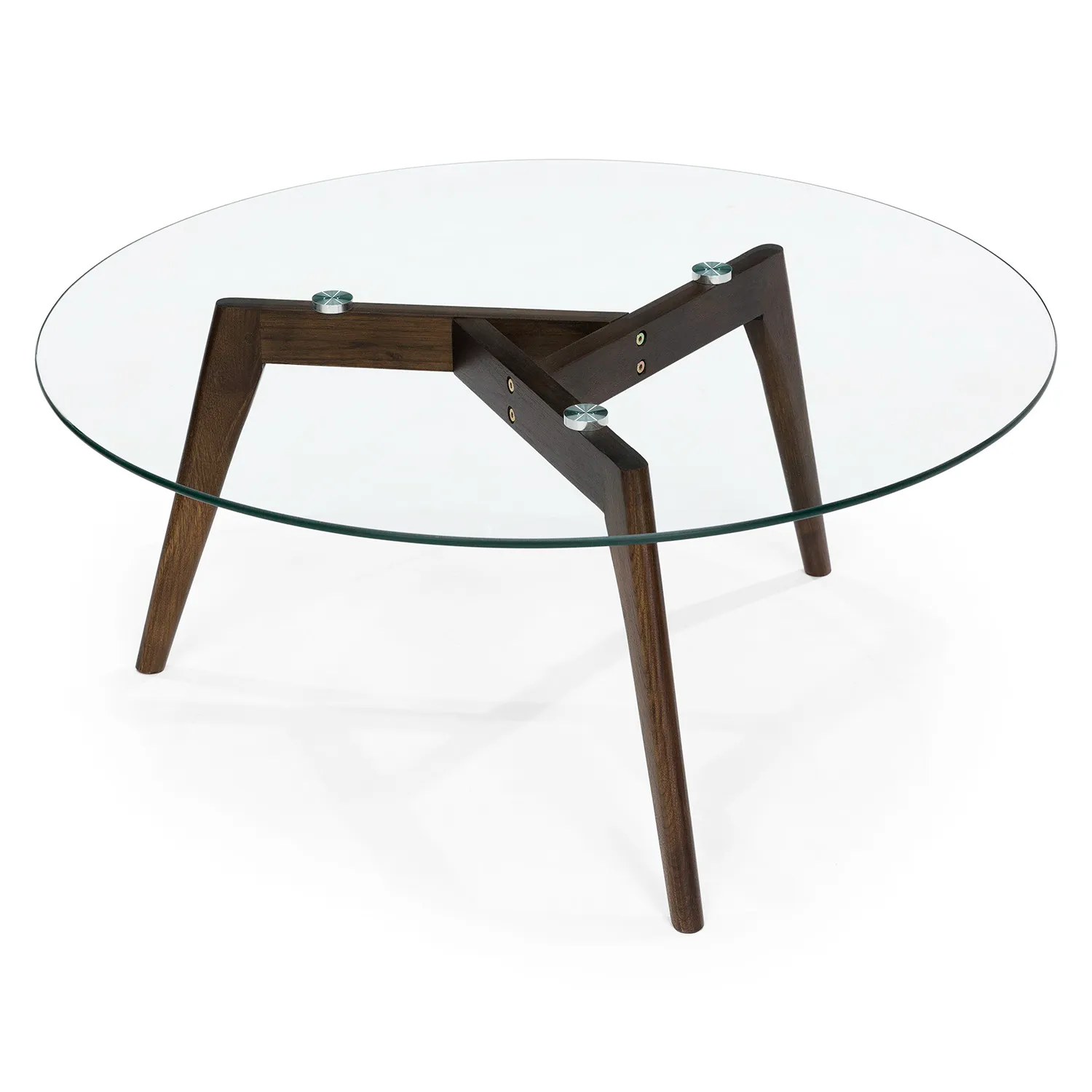 Clarus 31.5_ Glass Coffee Table - Walnut - Image 2