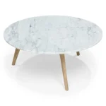Mara 31.5_ Marble Coffee Table - Oak