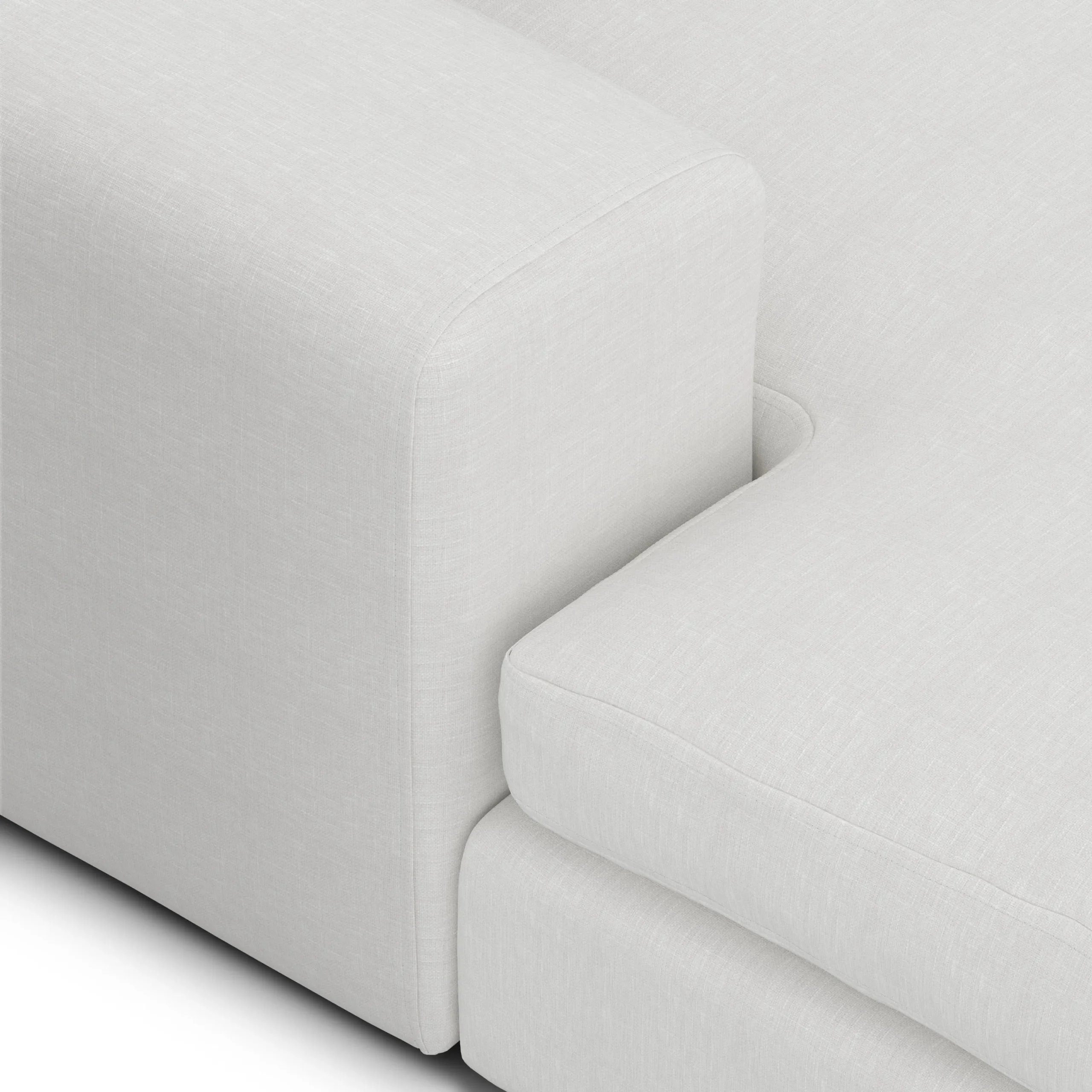 Beta 98_ Modular Left Chaise Sectional - Quartz White - Image 7