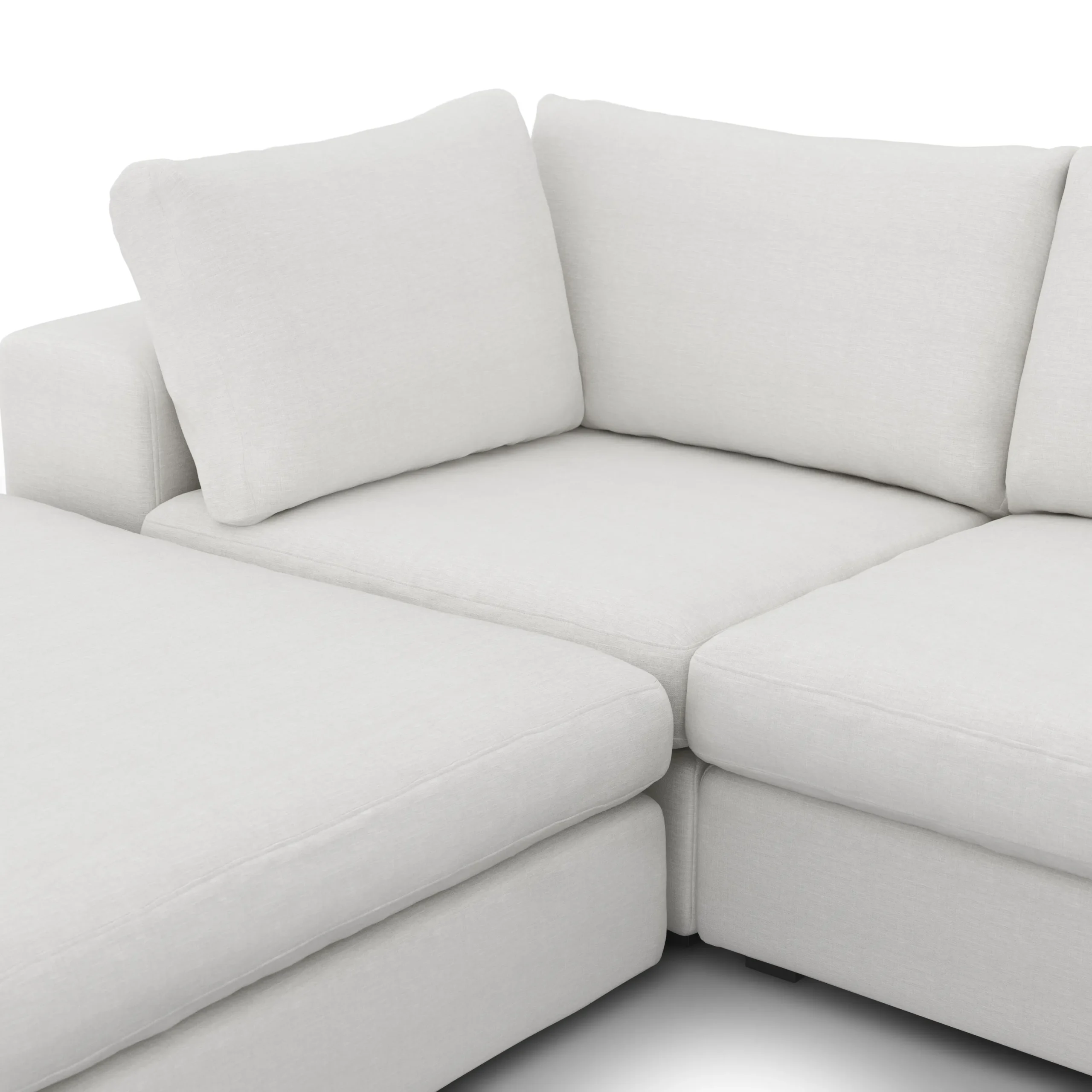 Beta 129.5_ Modular U Sectional - Quartz White - Image 7