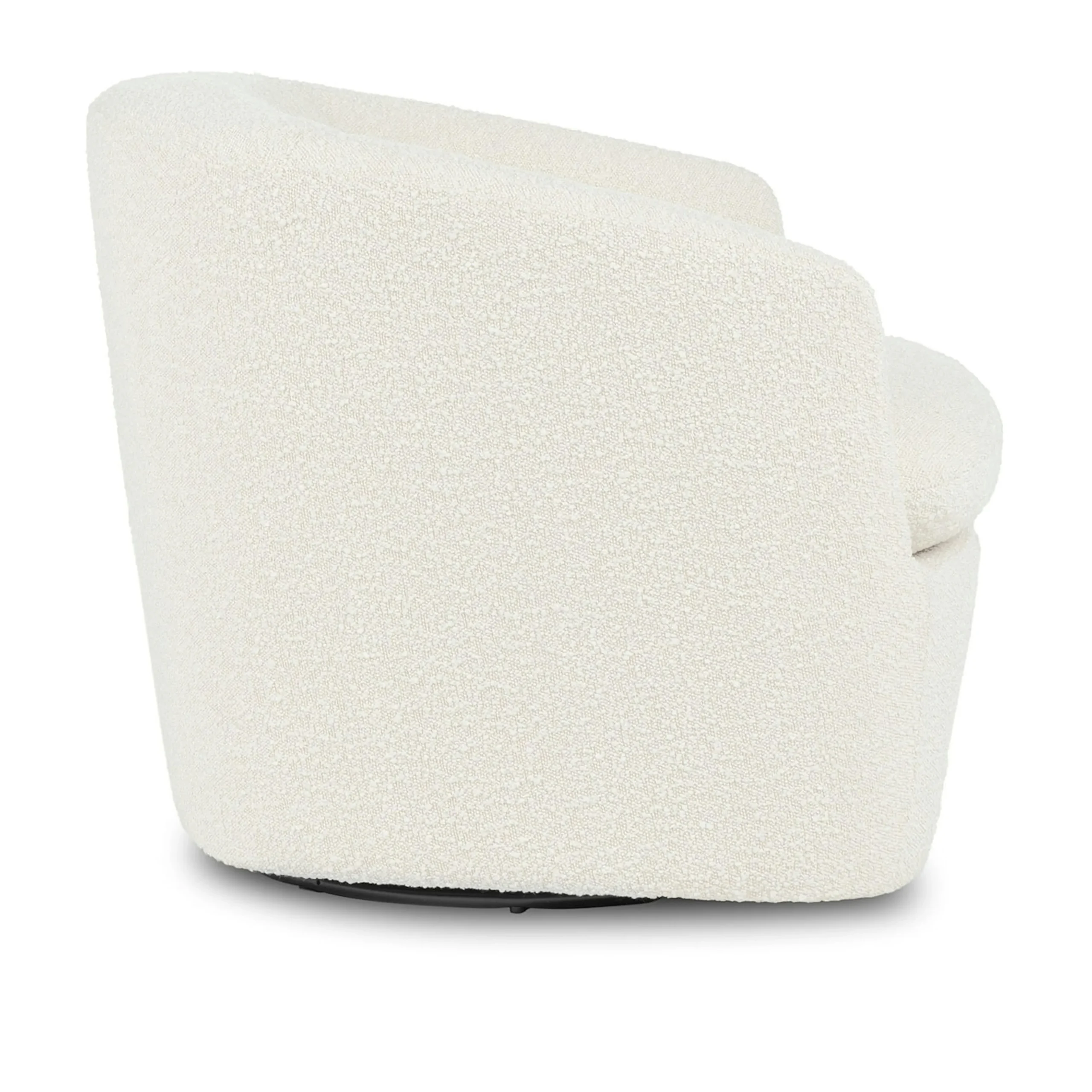 Turoy 32.5_ Swivel Lounge Chair - Ivory Bouclé - Image 7