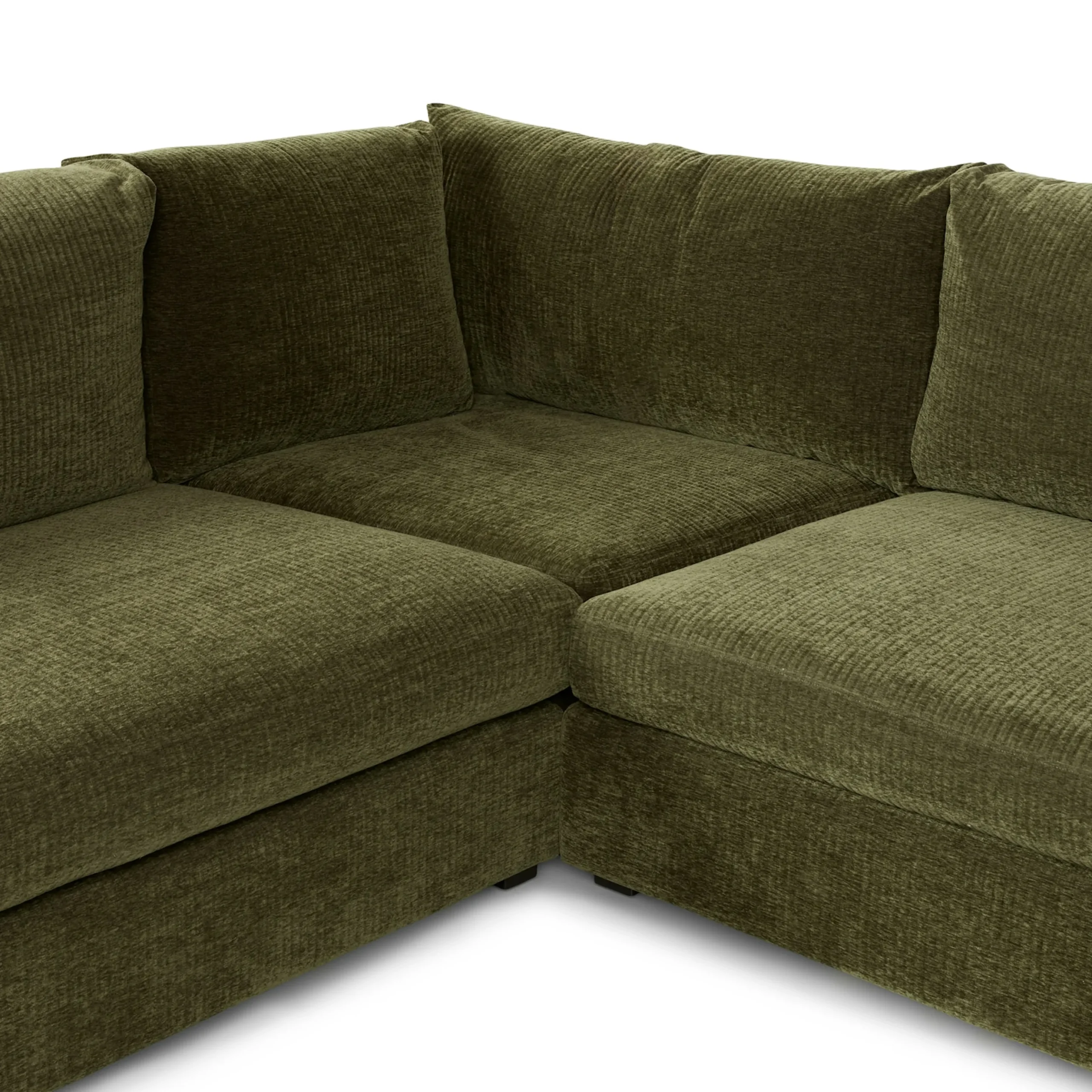 Beta 133.5_ Right Modular Conversational Sectional - Cypress Green - Image 7