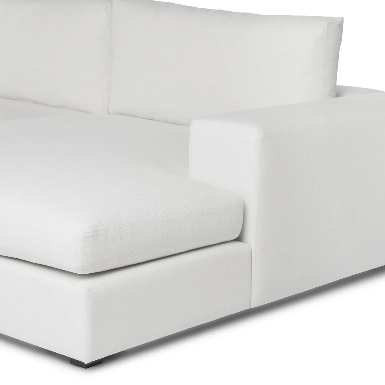 Beta 133.5_ Right Modular Conversational Sectional - Quartz White - Image 7