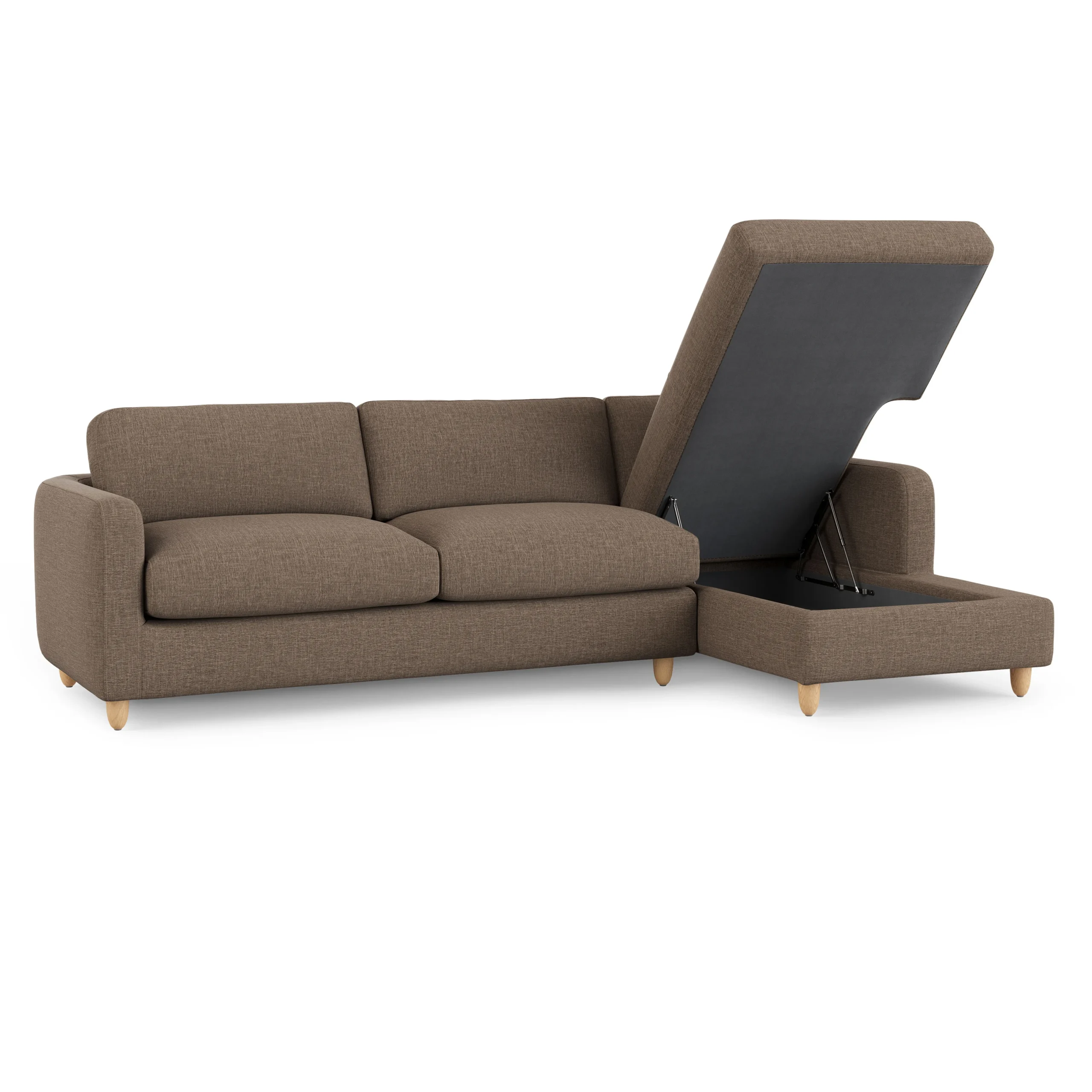 Vati 114_ Right Storage Sleeper Sectional - Natural Oak and Buckler Brown - Image 7