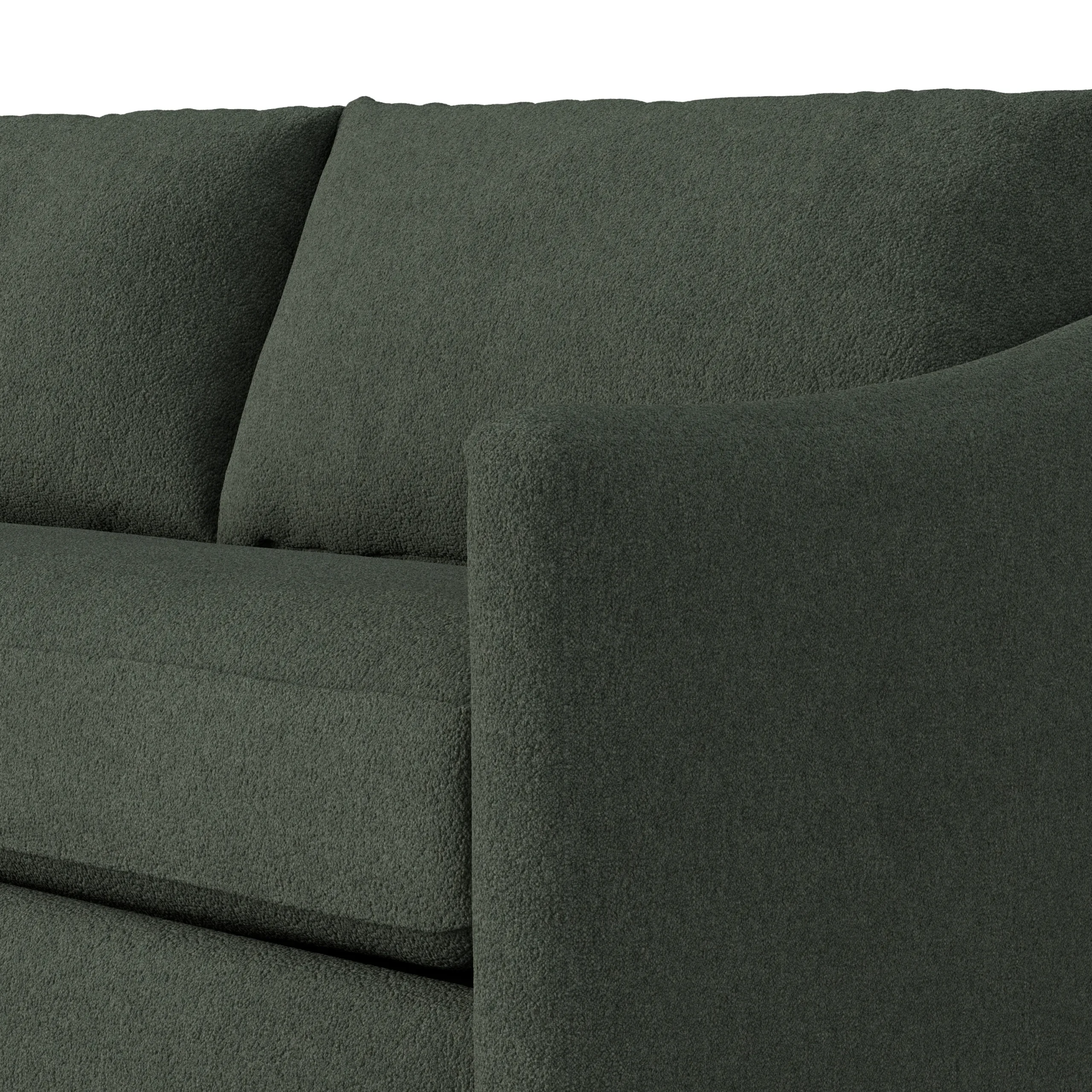 Landry 91_ Corner Sectional - Green Wool Bouclé - Image 7
