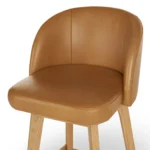 Alta Leather Swivel Counter Stool - Light Oak and Taos Tan