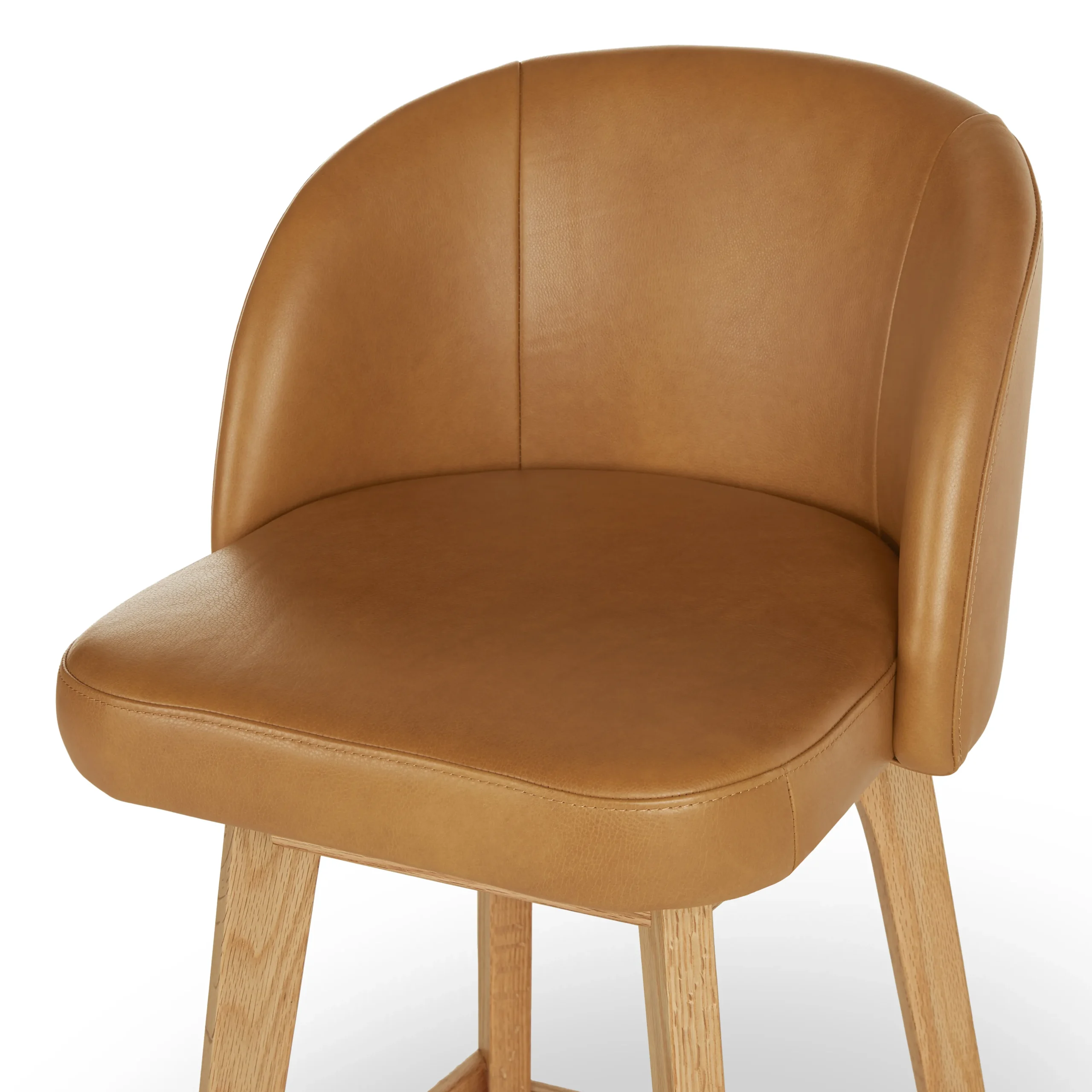 Alta Leather Swivel Counter Stool - Light Oak and Taos Tan - Image 7