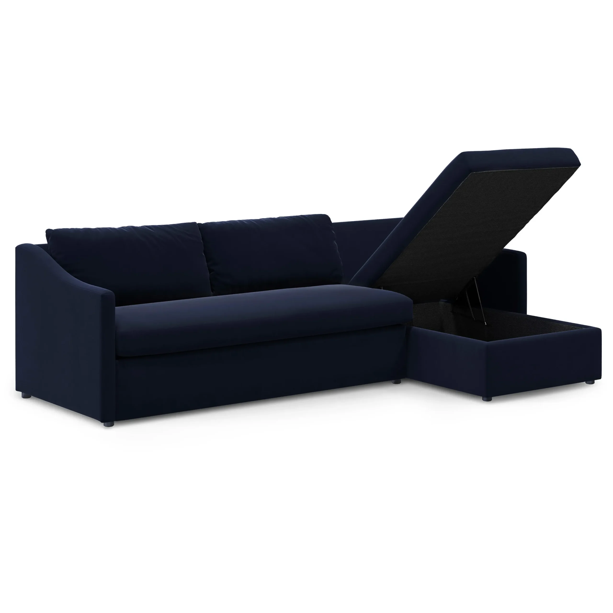 Landry 109_ Velvet Right Storage Sleeper Sectional - Hale Ink - Image 4