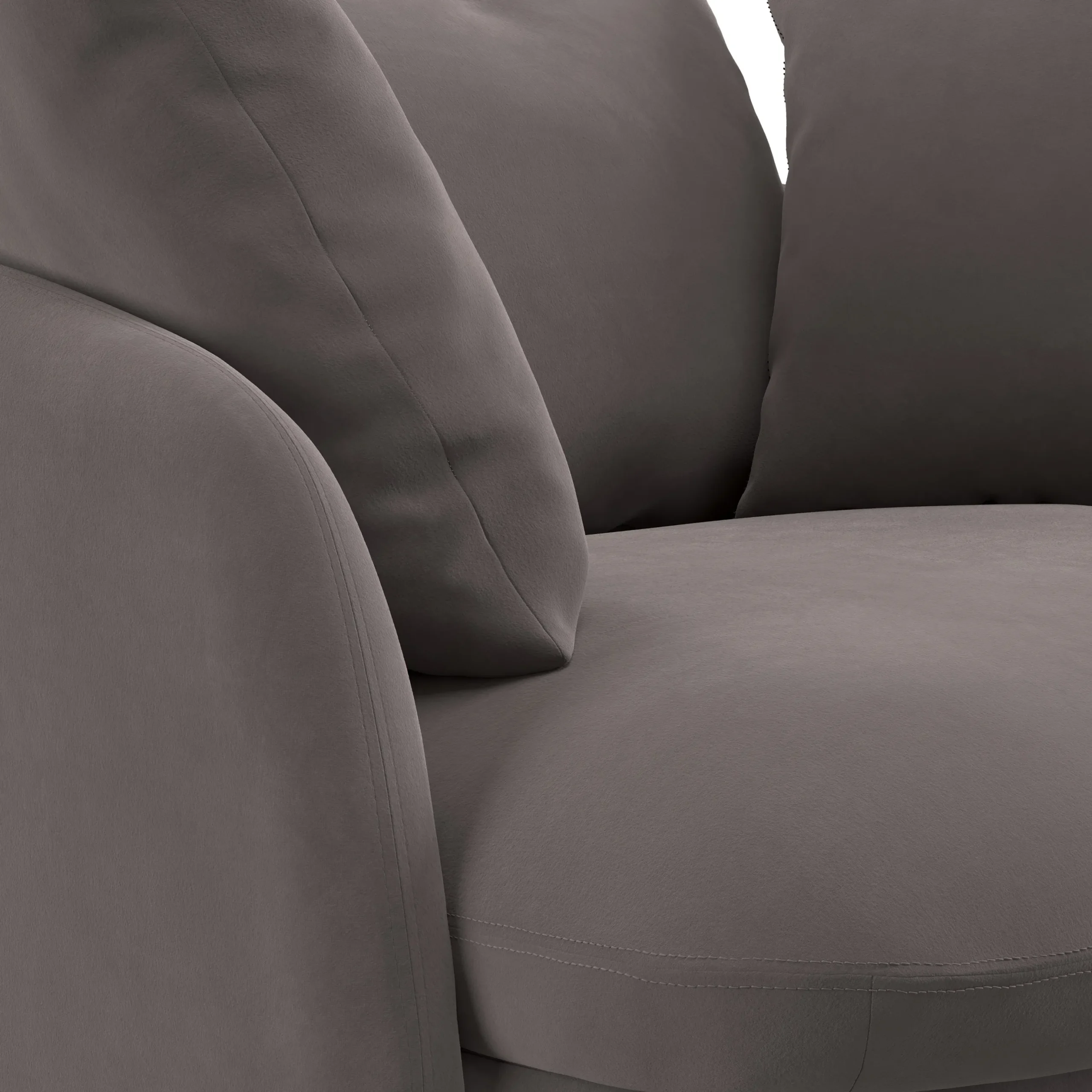 Leigh 47_ Velvet Grand Swivel Lounge Chair - Hale Warm Gray - Image 9