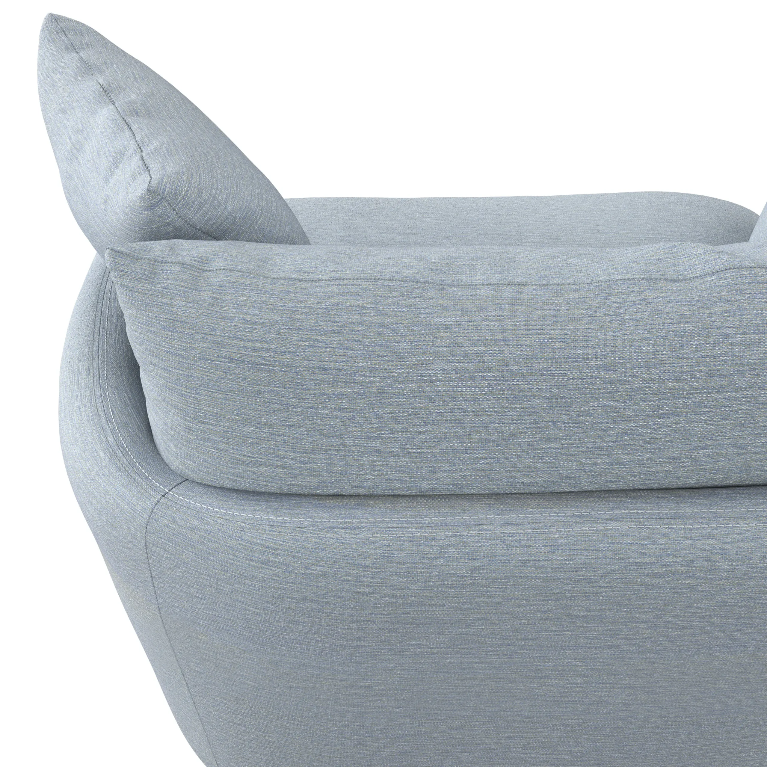 Leigh 47_ Grand Swivel Lounge Chair - Silver Light Blue - Image 9