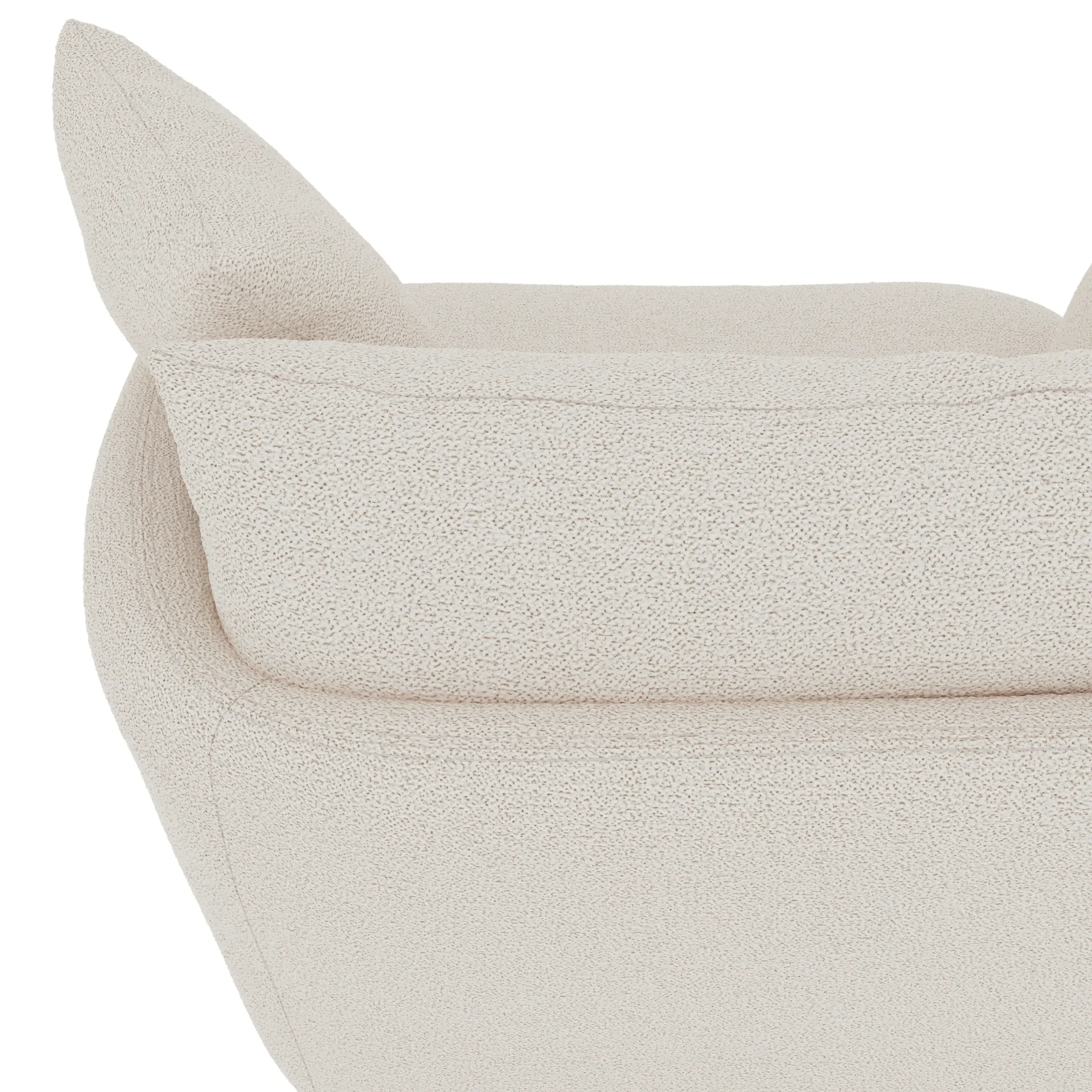 Leigh 47_ Grand Swivel Lounge Chair - Ivory Wool Bouclé - Image 10