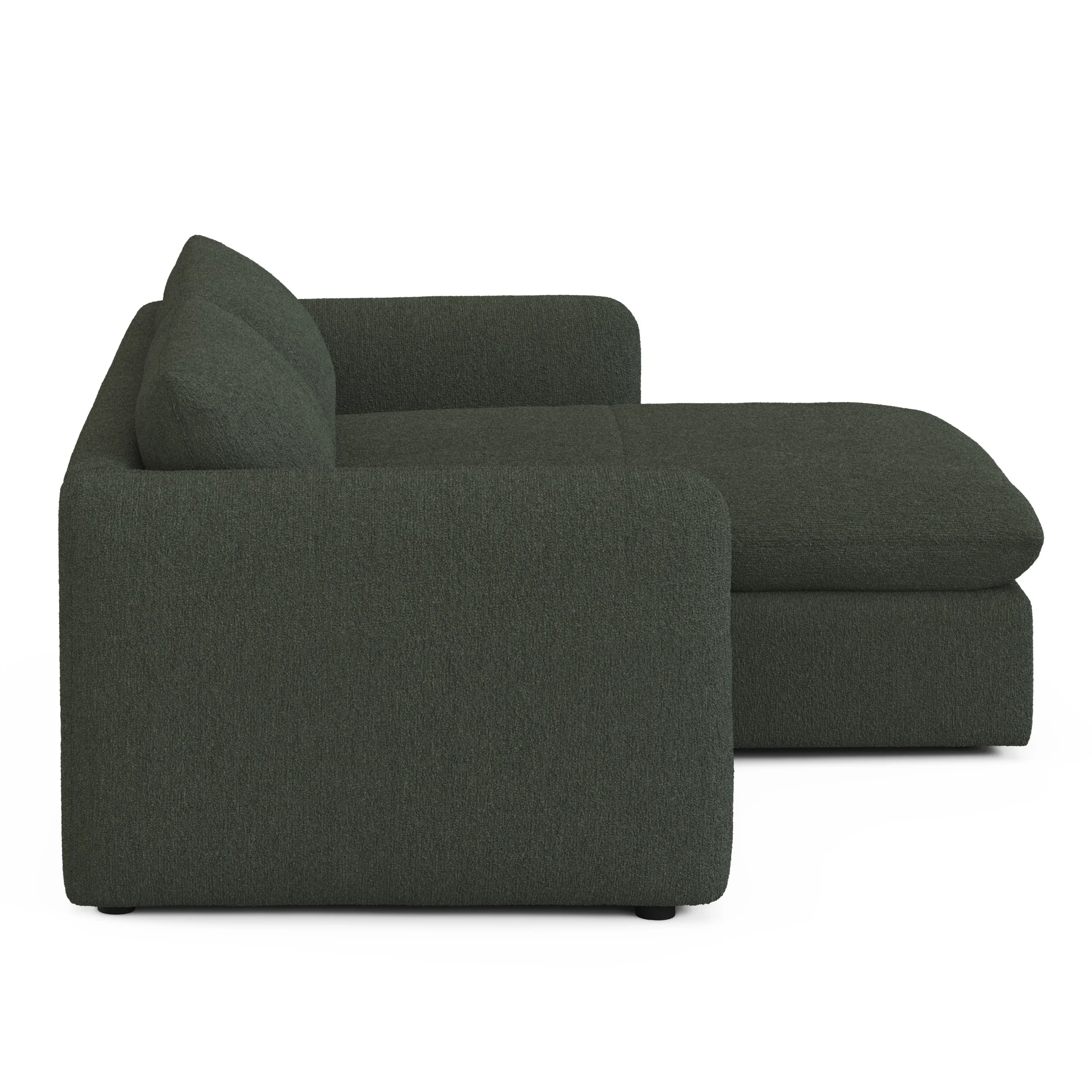 Leigh 86_ Reversible Storage Sleeper Sectional - Green Wool Bouclé - Image 7