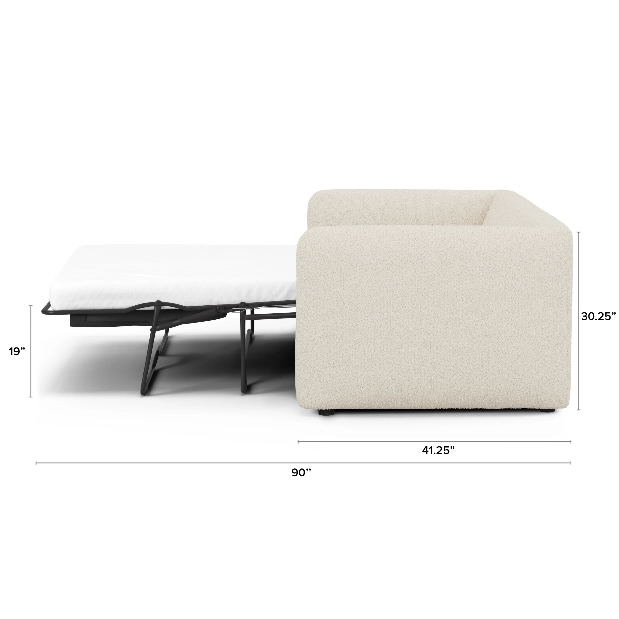 Leigh 86_ Reversible Storage Sleeper Sectional - Ivory Wool Bouclé - Image 7