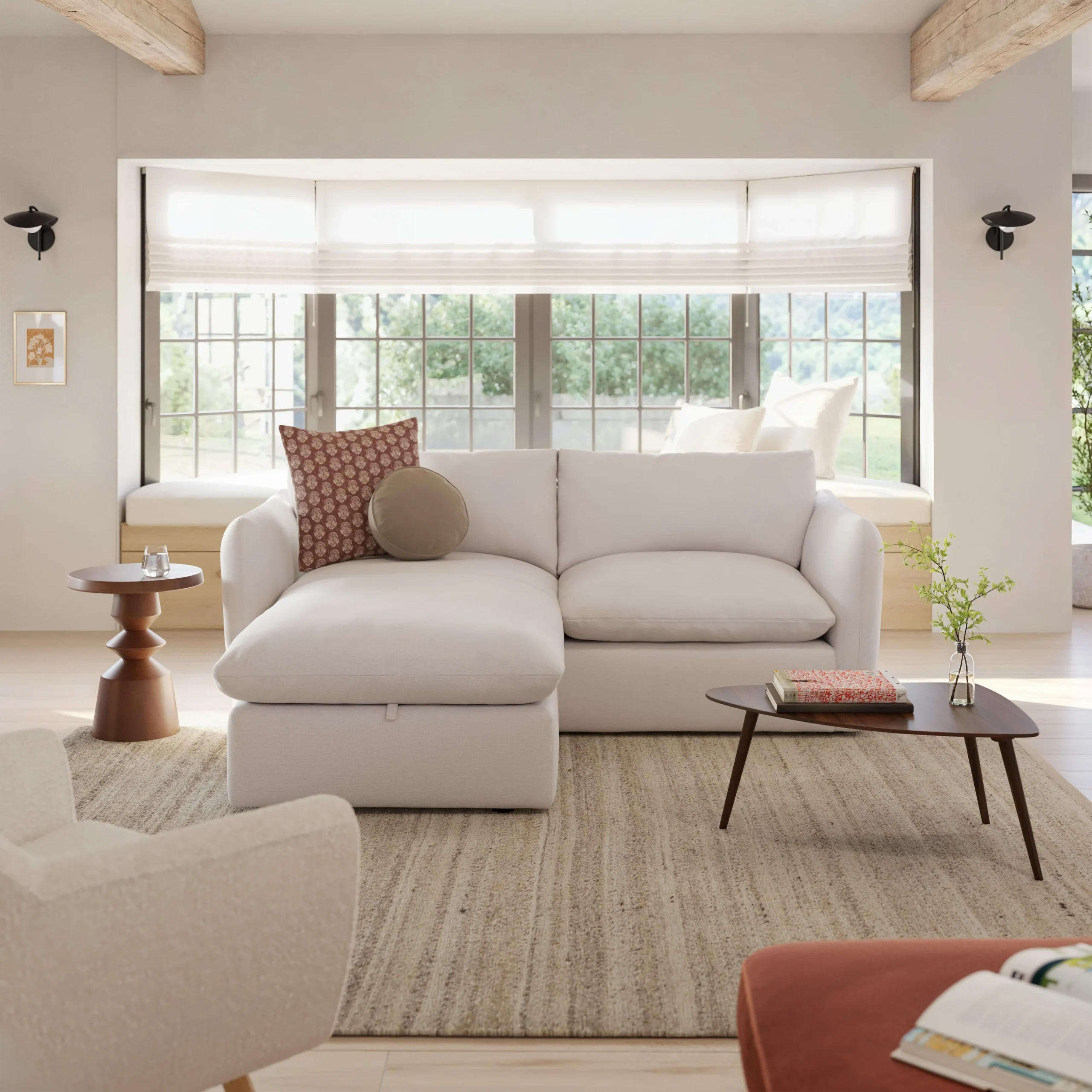 Leigh 86_ Reversible Storage Sleeper Sectional - Silver Gray - Image 7