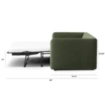 Leigh 86_ Velvet Reversible Storage Sleeper Sectional - Hale Fir Green