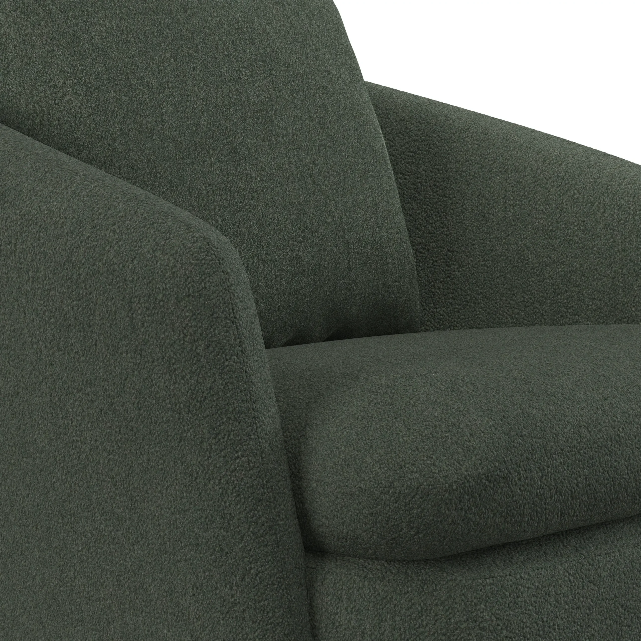 Leigh 33_ Swivel Lounge Chair - Green Wool Bouclé - Image 8