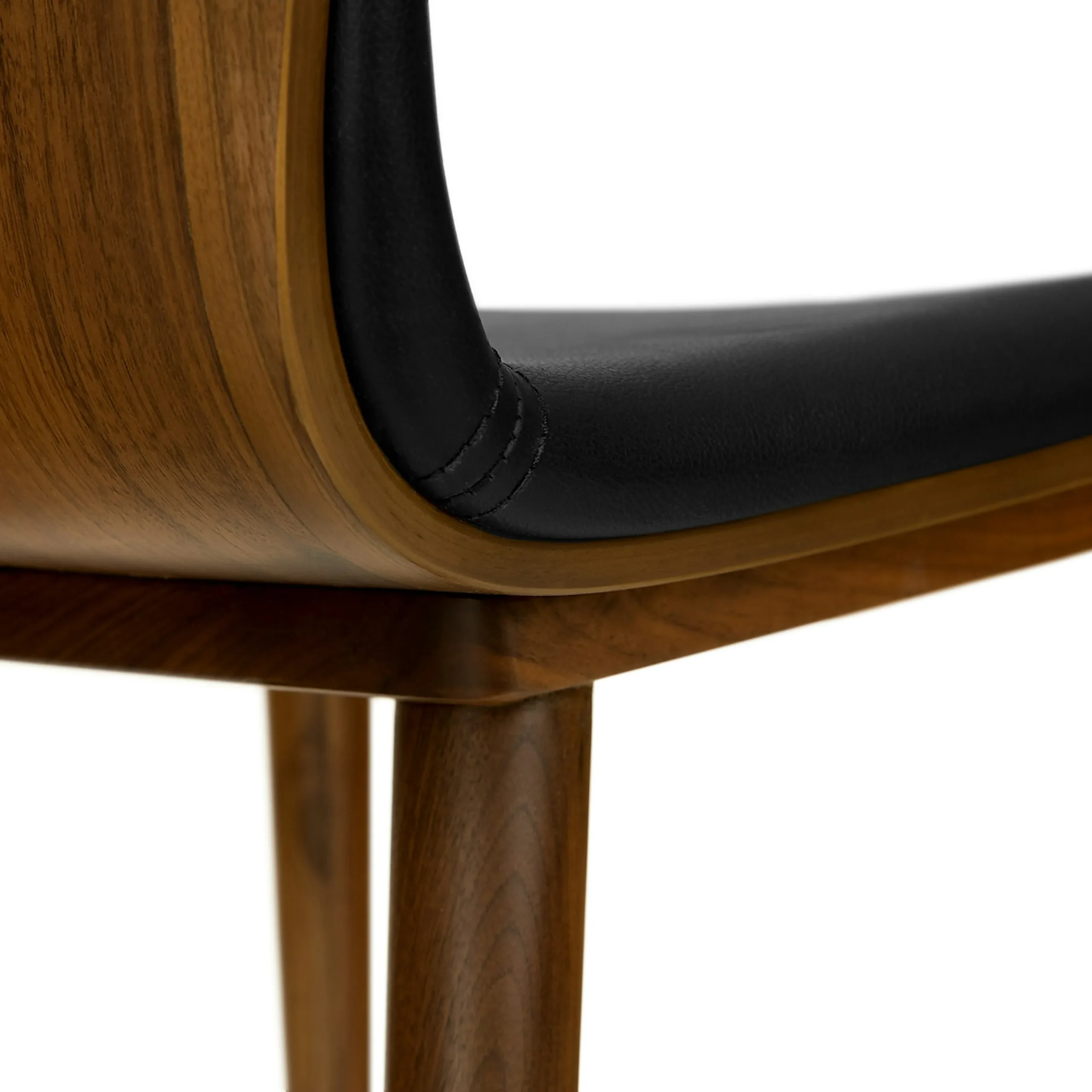 Sede Leather Dining Chair - Walnut and Black - Image 7