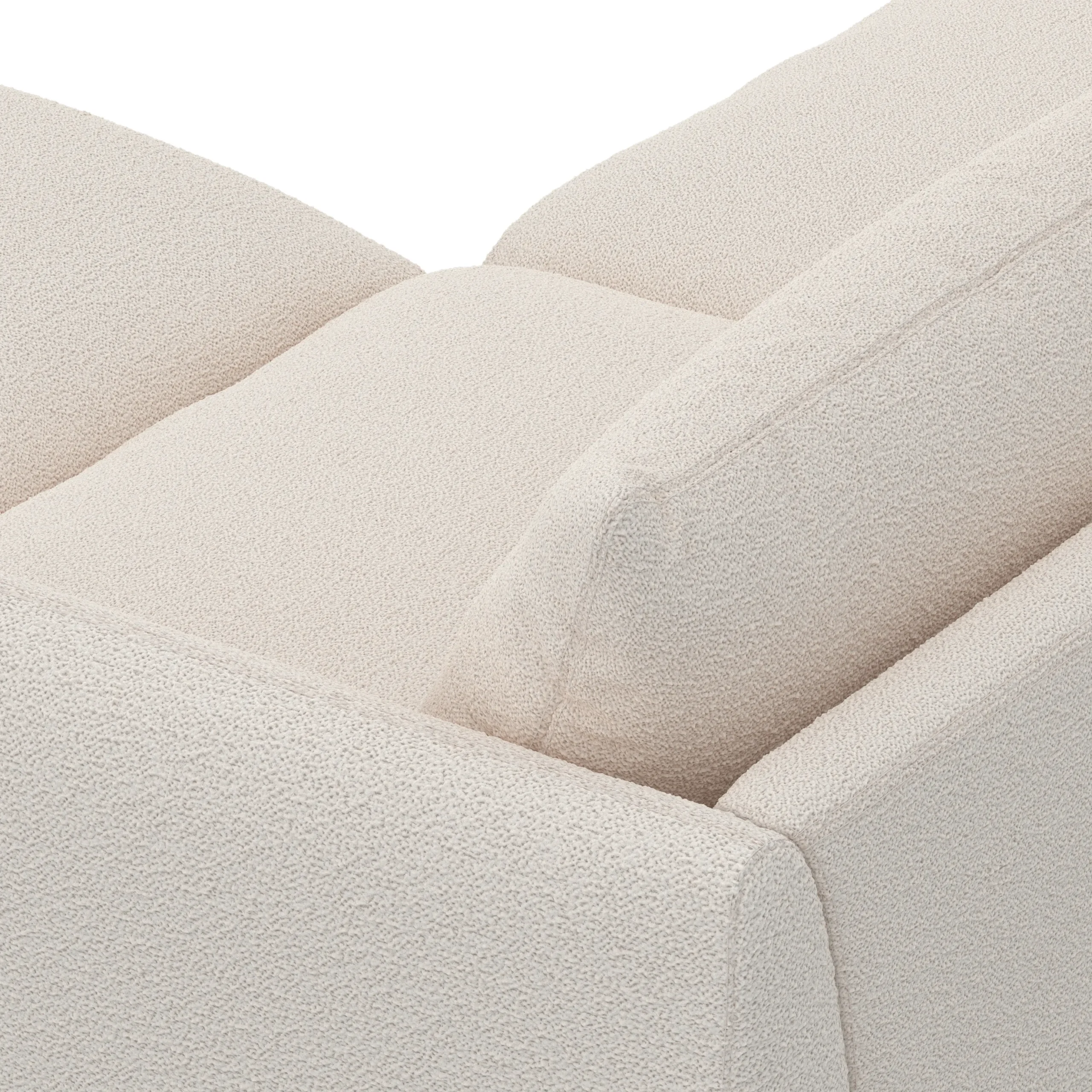 Leigh 92_ Modular Sectional -  Ivory Wool Bouclé - Image 7