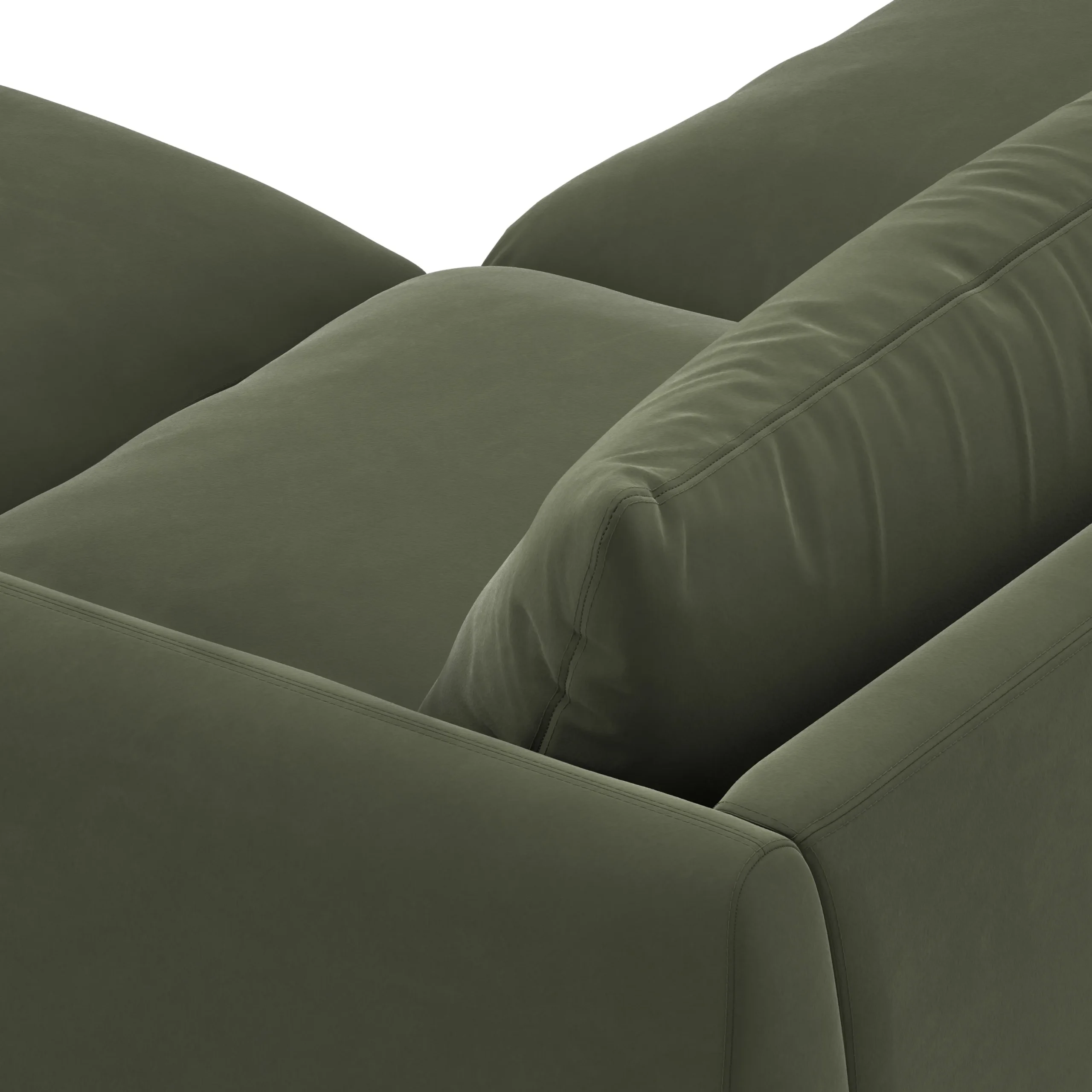 Leigh 92_ Velvet Modular Sectional - Hale Fir Green - Image 7