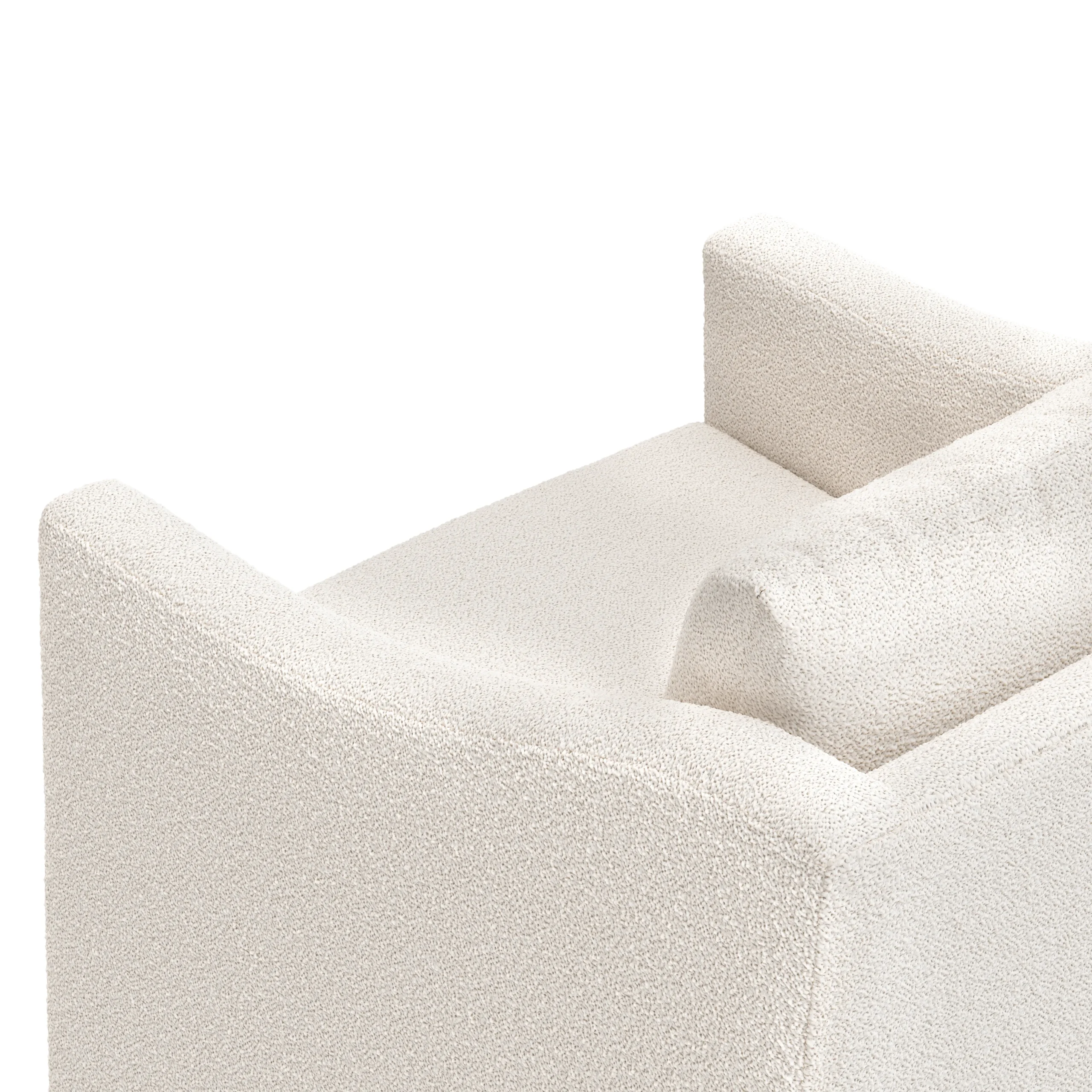 Landry 32.25_ Swivel Lounge Chair - Ivory Wool Bouclé - Image 8