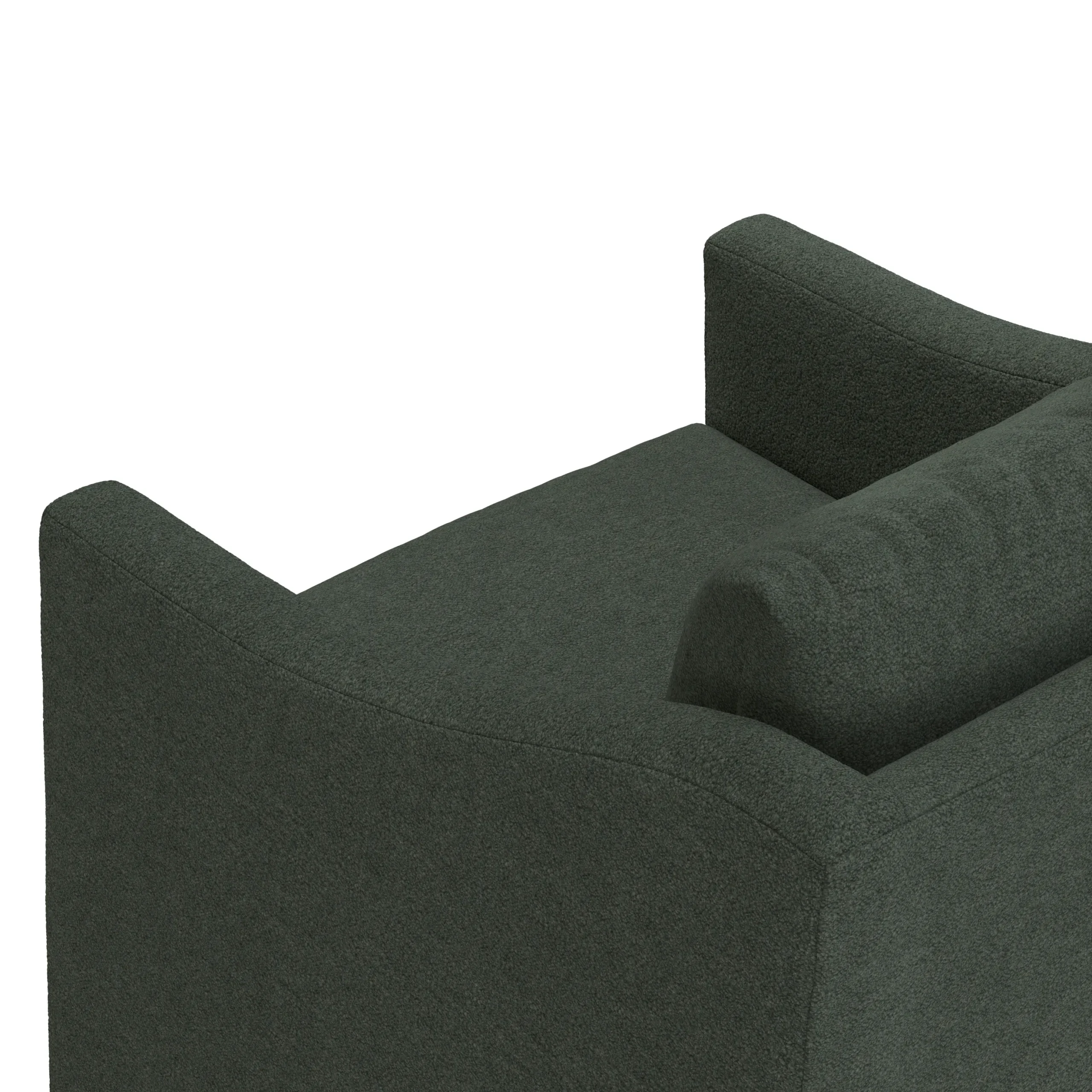 Landry 32.25_ Swivel Lounge Chair - Green Wool Bouclé - Image 9