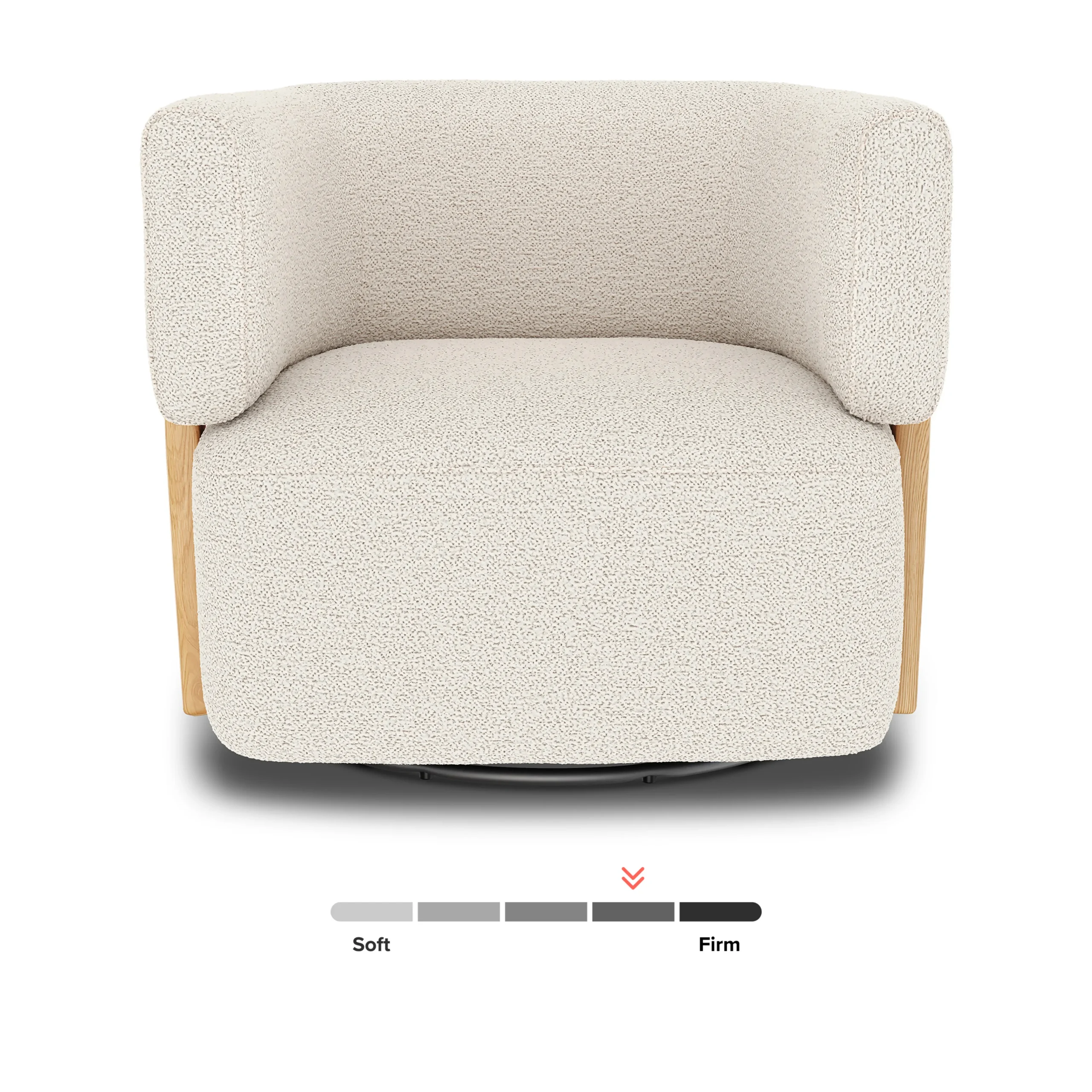 Julie 32_ Swivel Chair - Ivory Wool Bouclé - Image 10