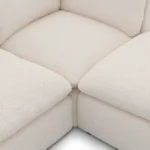 Leigh 121.5_ Modular 3-Seater U-Shaped Sectional - Ivory Wool Bouclé