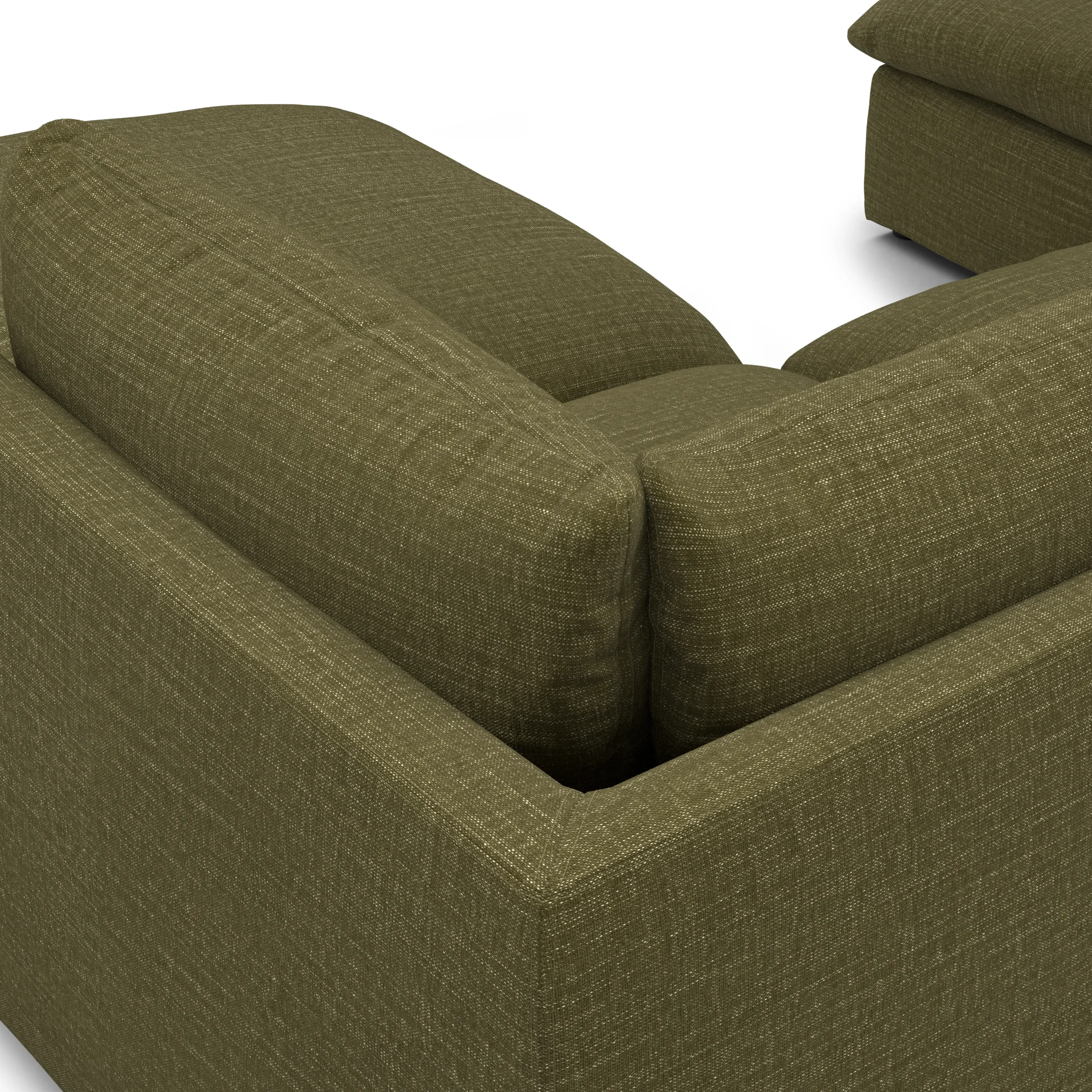 Leigh 121.5_ Modular 3-Seater U-Shaped Sectional - Napa Moss - Image 7