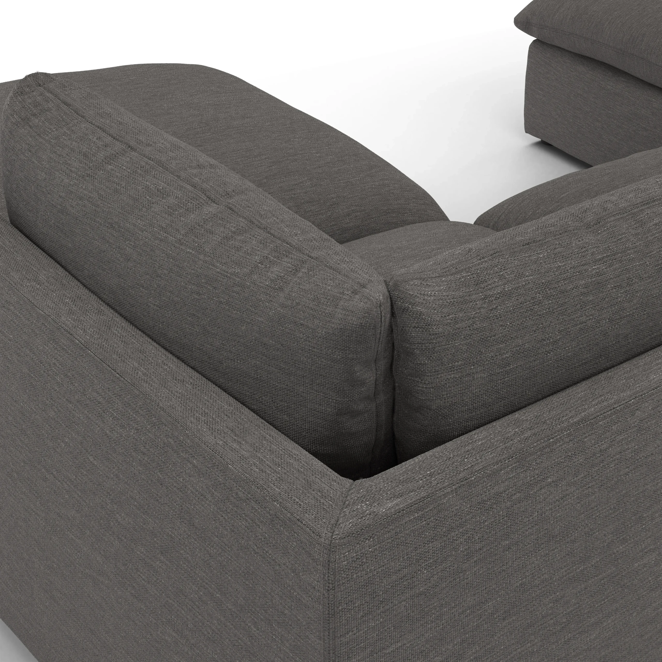 Leigh 121.5_ Modular 3-Seater U-Shaped Sectional - Silver Gray - Image 7