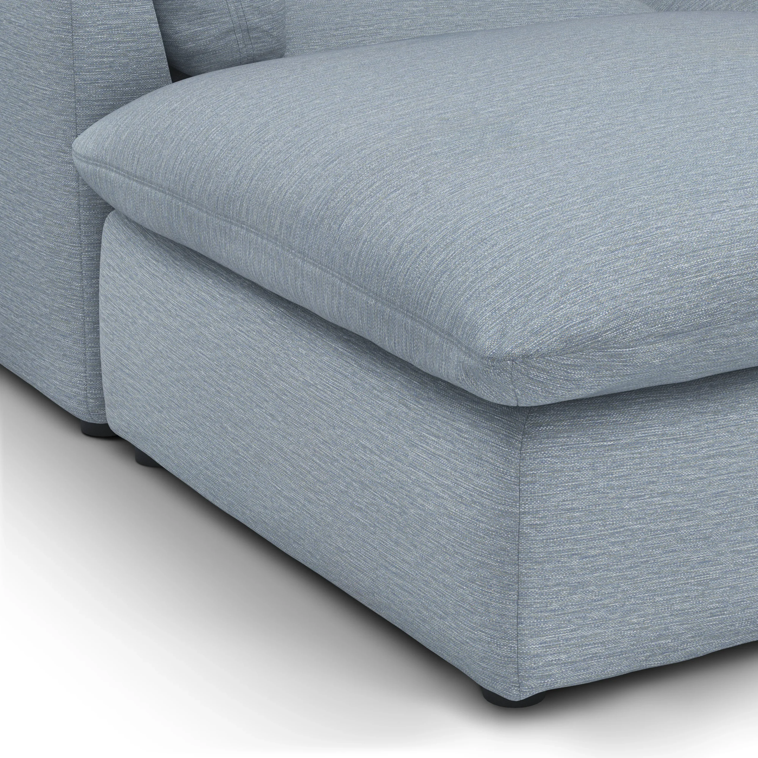Leigh 121.5_ Modular 3-Seater U-Shaped Sectional - Silver Light Blue - Image 7