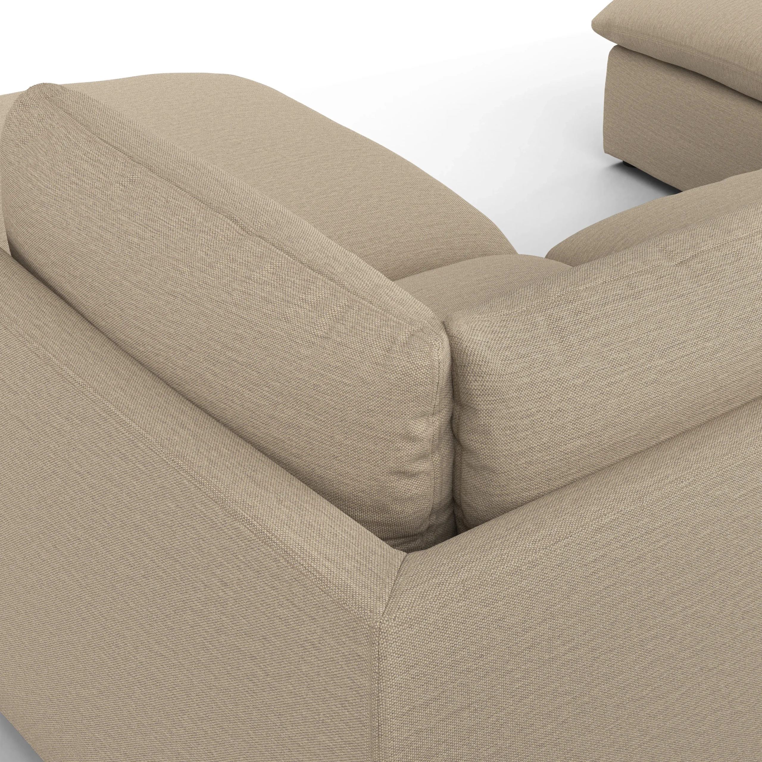 Leigh 121.5_ Modular 3-Seater U-Shaped Sectional - Silver Taupe - Image 7