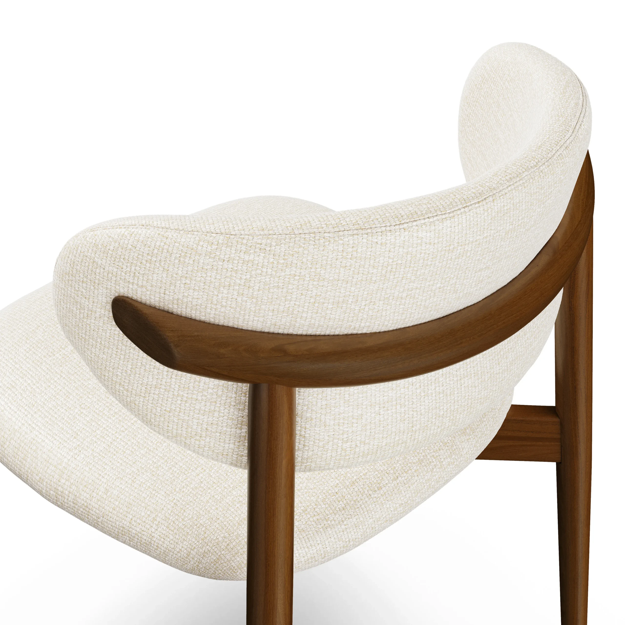 Odin Dining Chair - Walnut and Camelia Ivory - Image 7