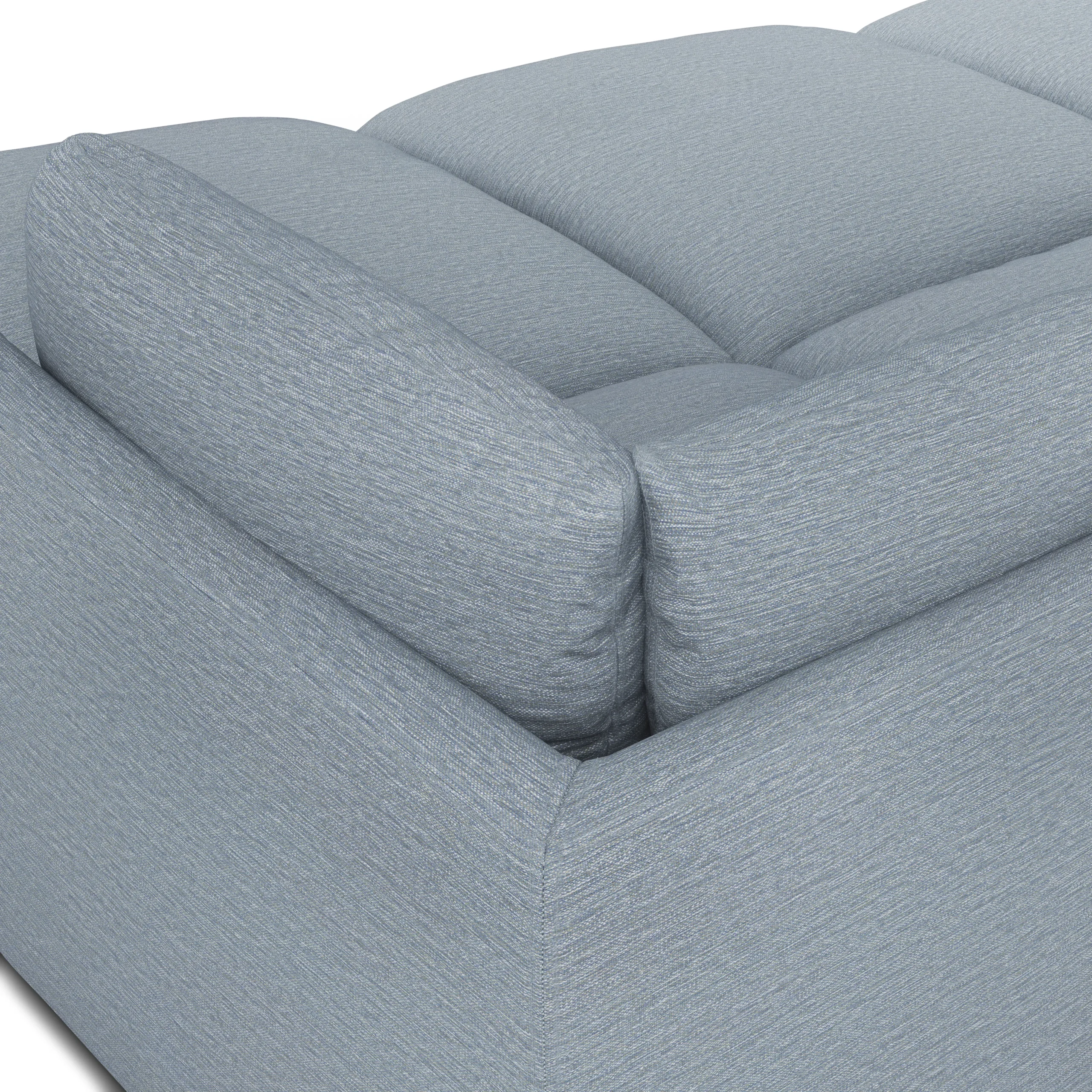 Leigh 121.5_ Modular Open Pit Sectional - Silver Light Blue - Image 7
