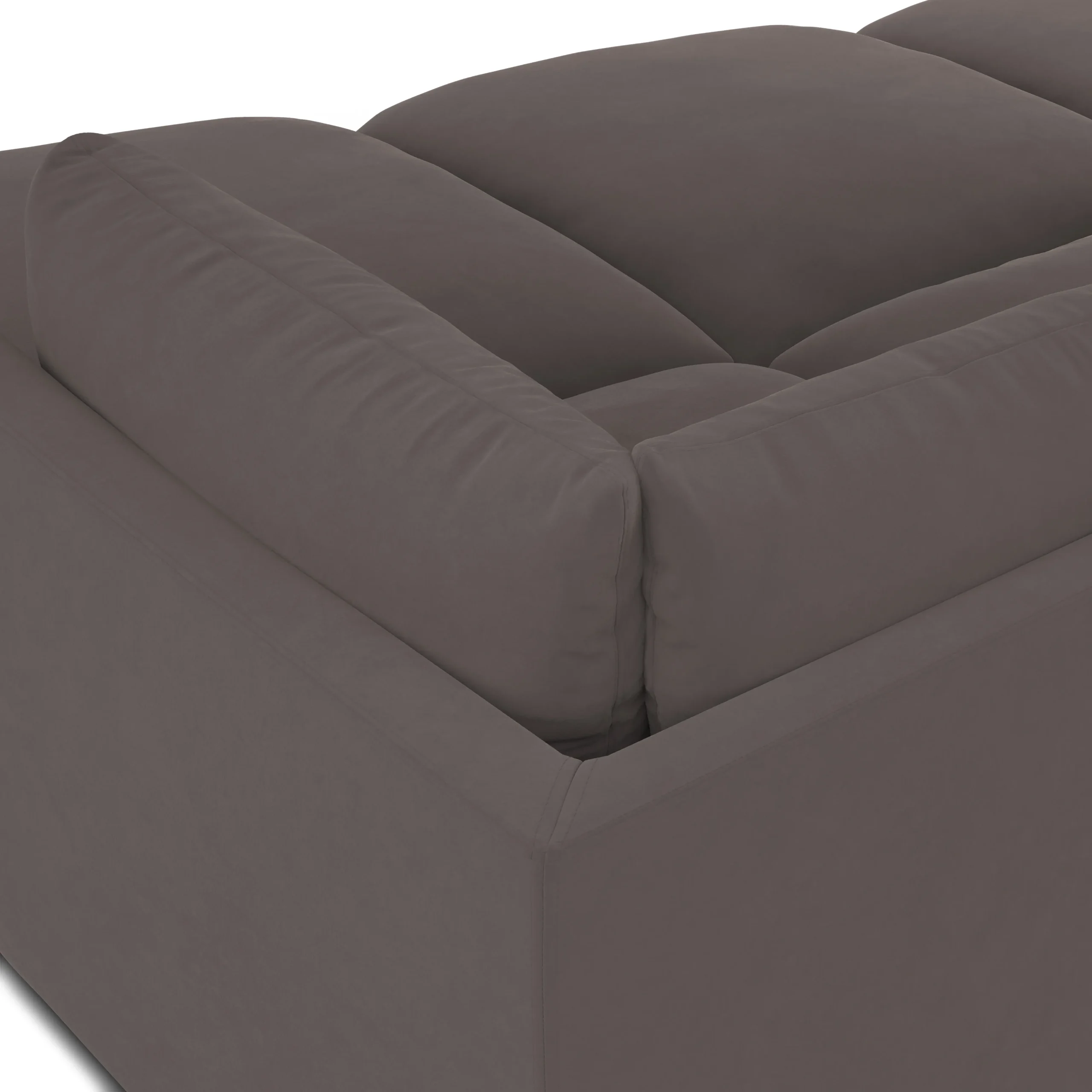 Leigh 121.5_ Velvet Modular Open Pit Sectional - Hale Warm Gray - Image 7