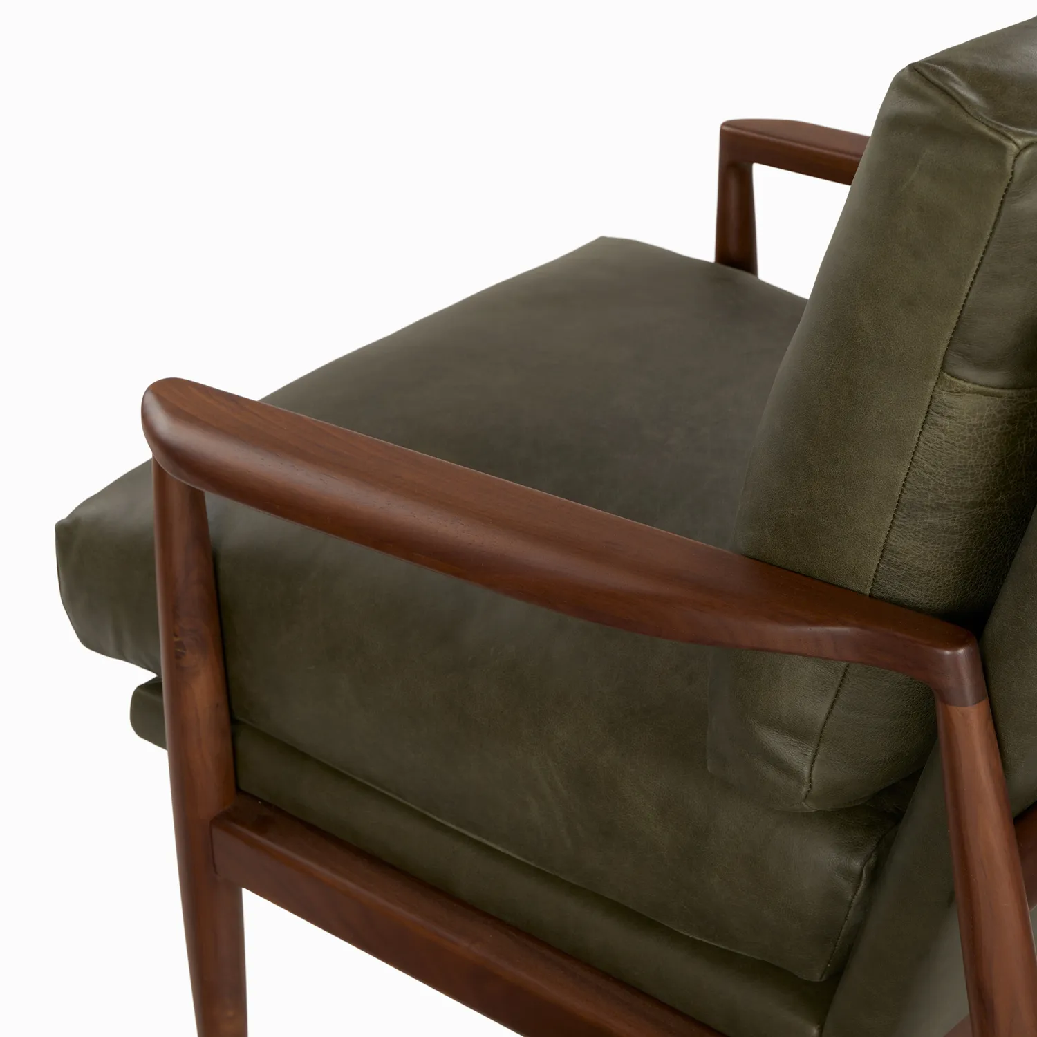 Bavel 28.5_ Leather Lounge Chair - Charme Green - Image 9