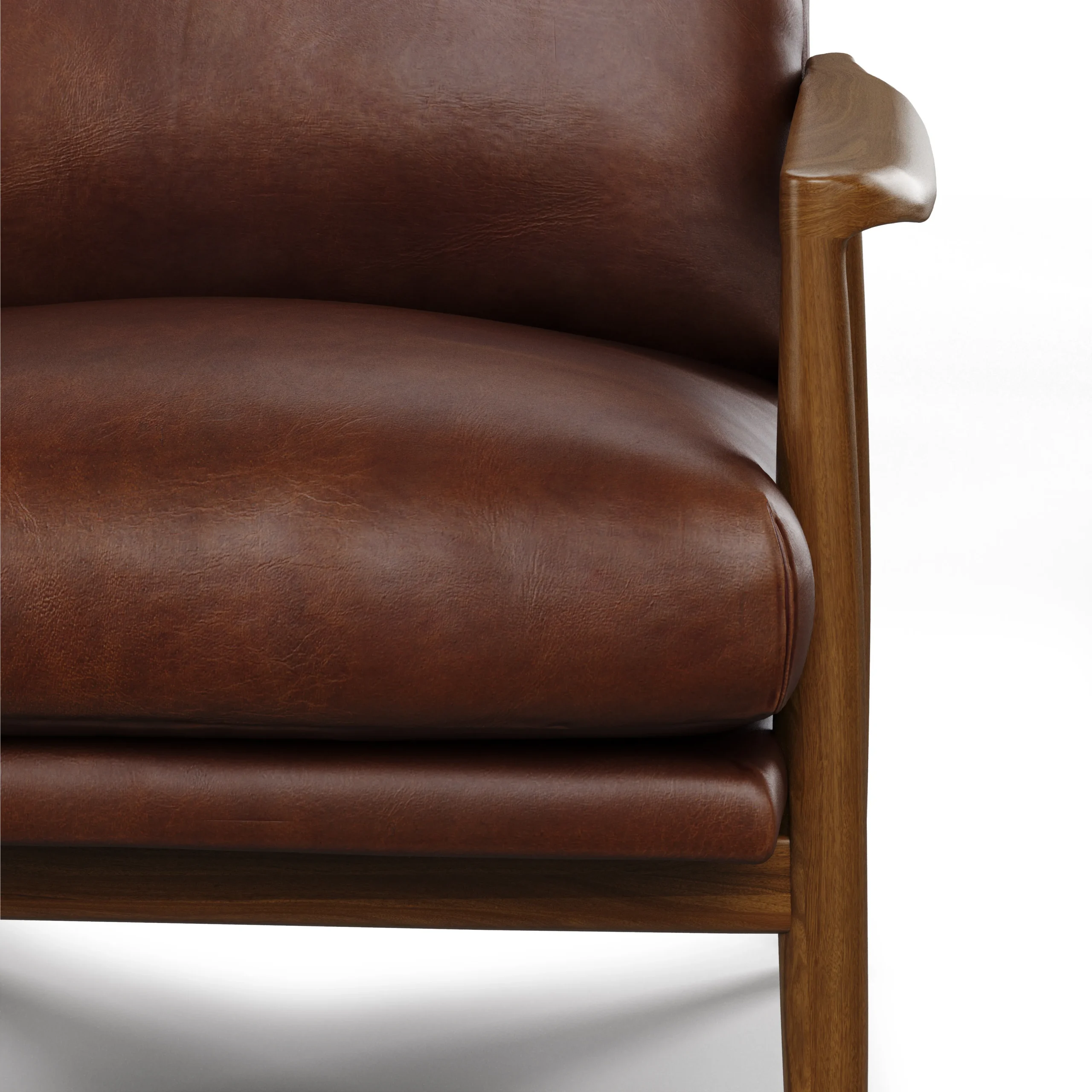 Bavel 28.5_ Leather Lounge Chair - Indiana Brown - Image 5