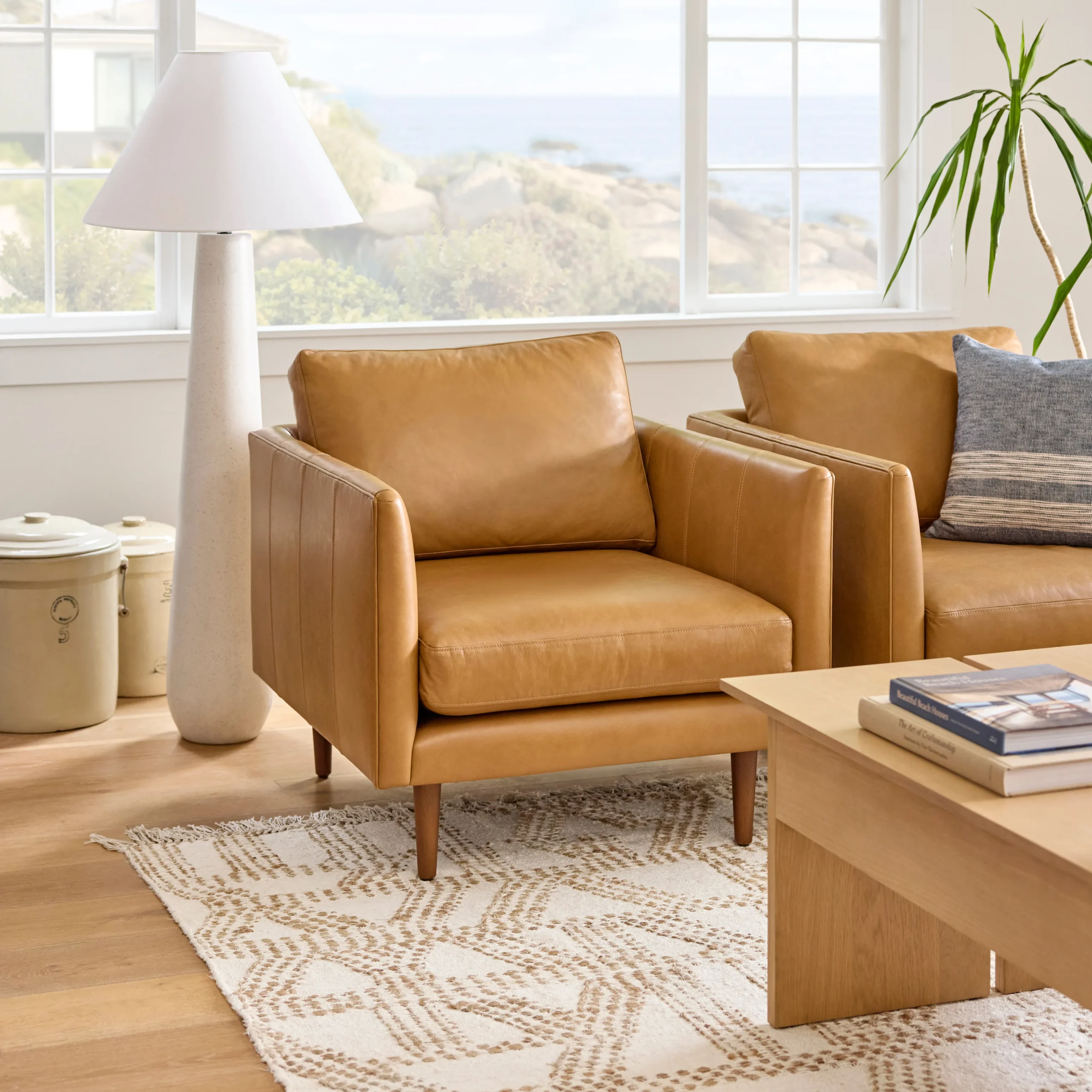 Burrard 32_ Leather Lounge Chair - Bella Caramel - Image 4