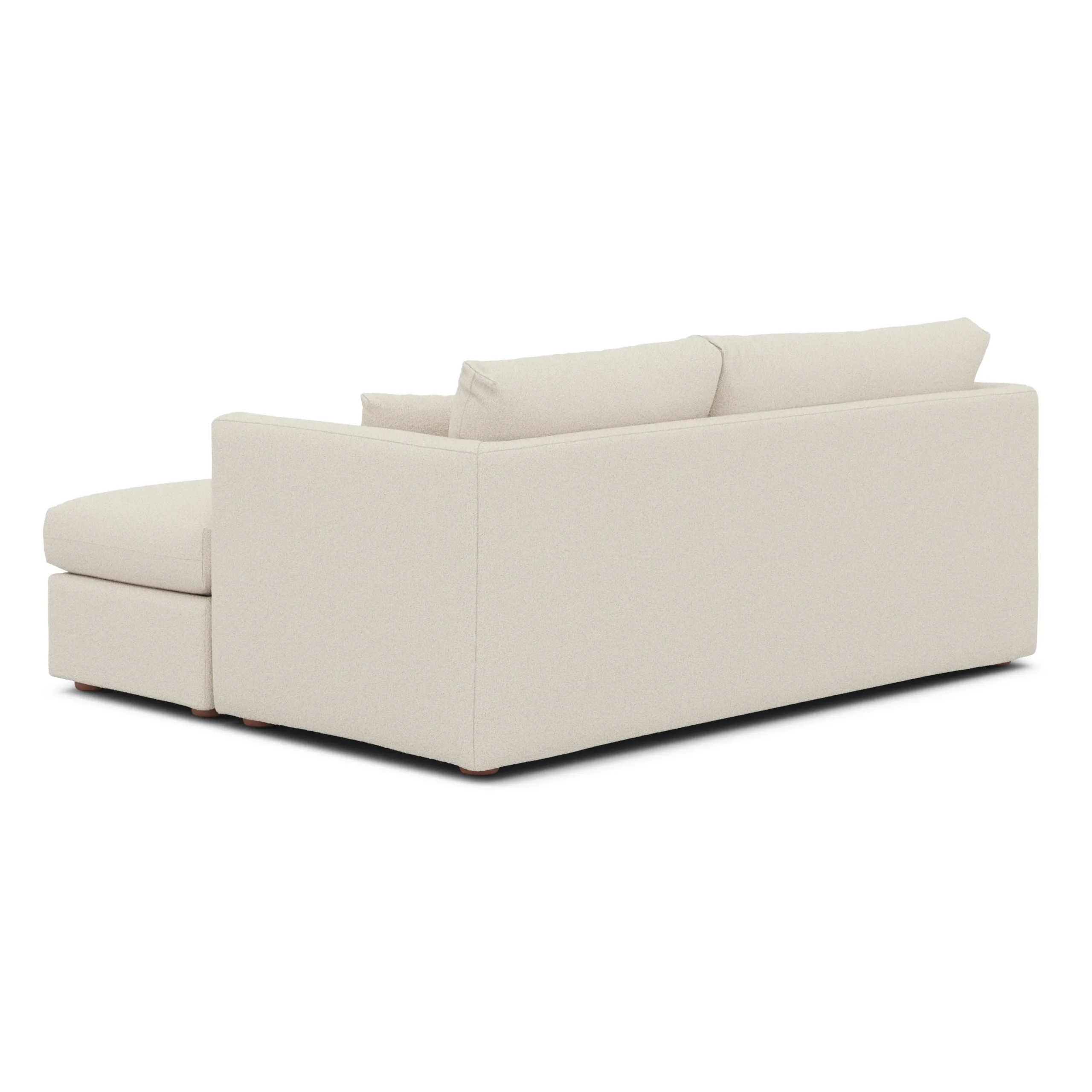 Marina 80_ Reversible Storage Sectional - Ivory Wool Bouclé - Image 7