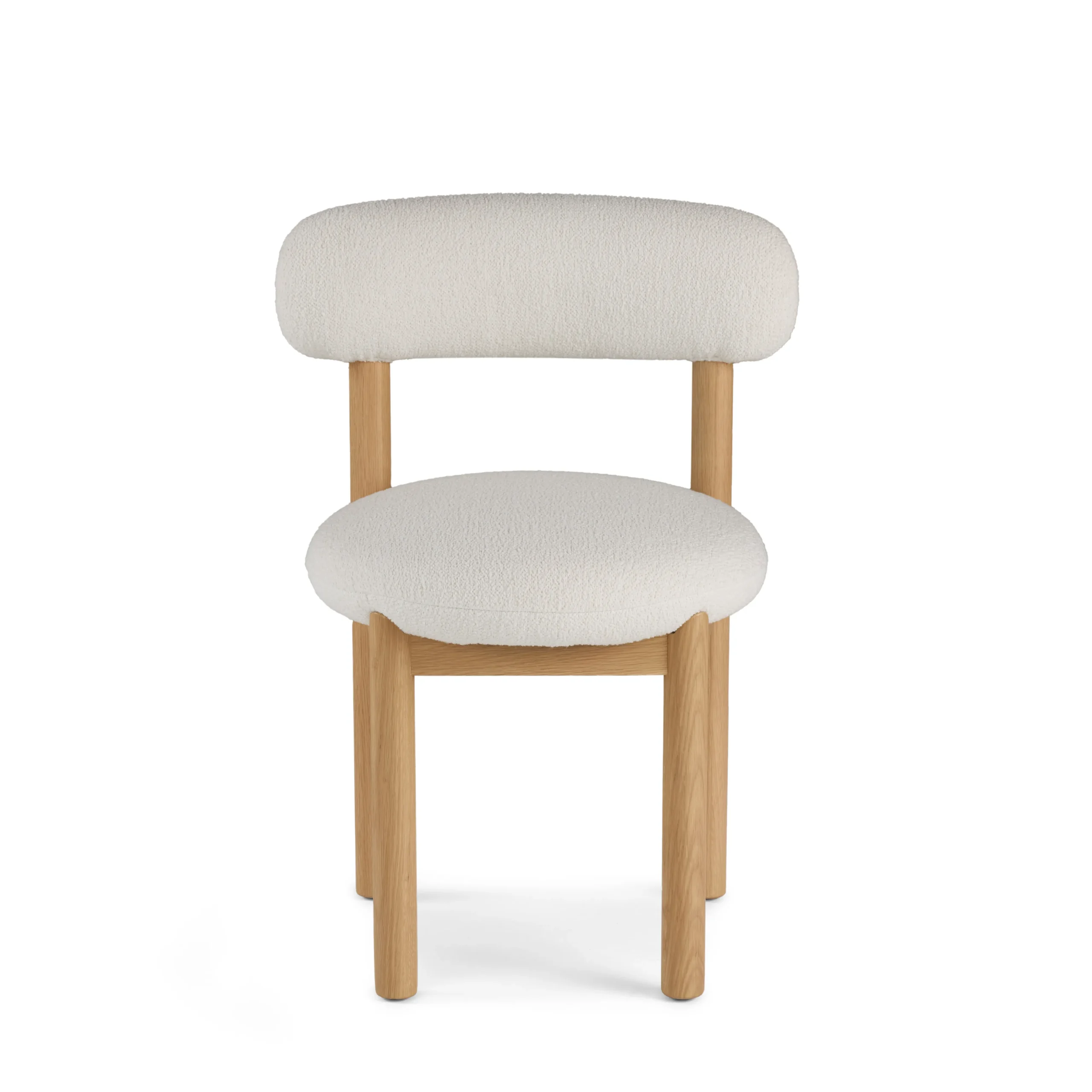 Munk Dining Chair - White Oak and Ivory Wool Bouclé - Image 7