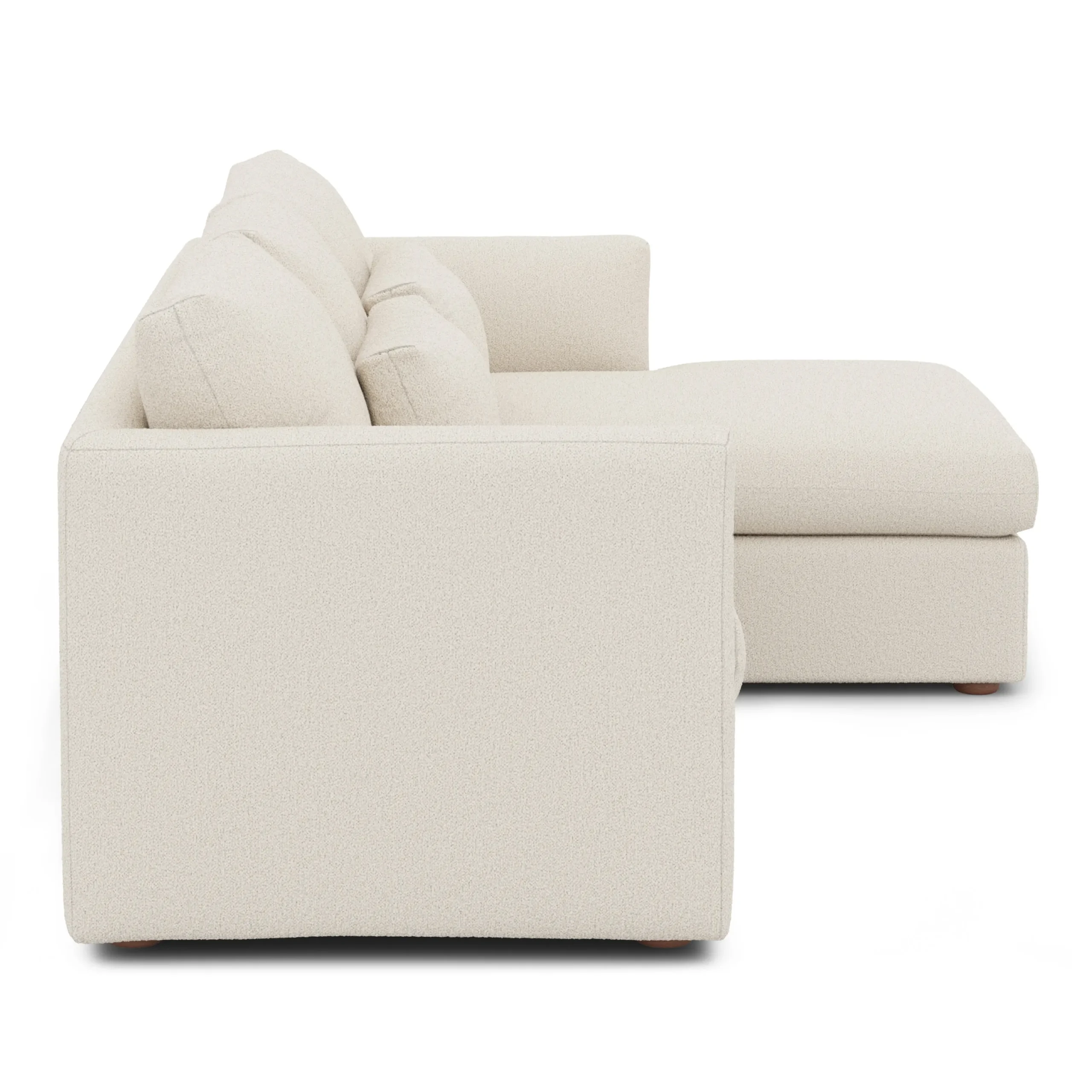 Marina 90_ Reversible Storage Sleeper Sectional - Ivory Wool Bouclé - Image 7