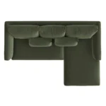 Marina 90_ Velvet Reversible Storage Sectional - Hale Fir Green