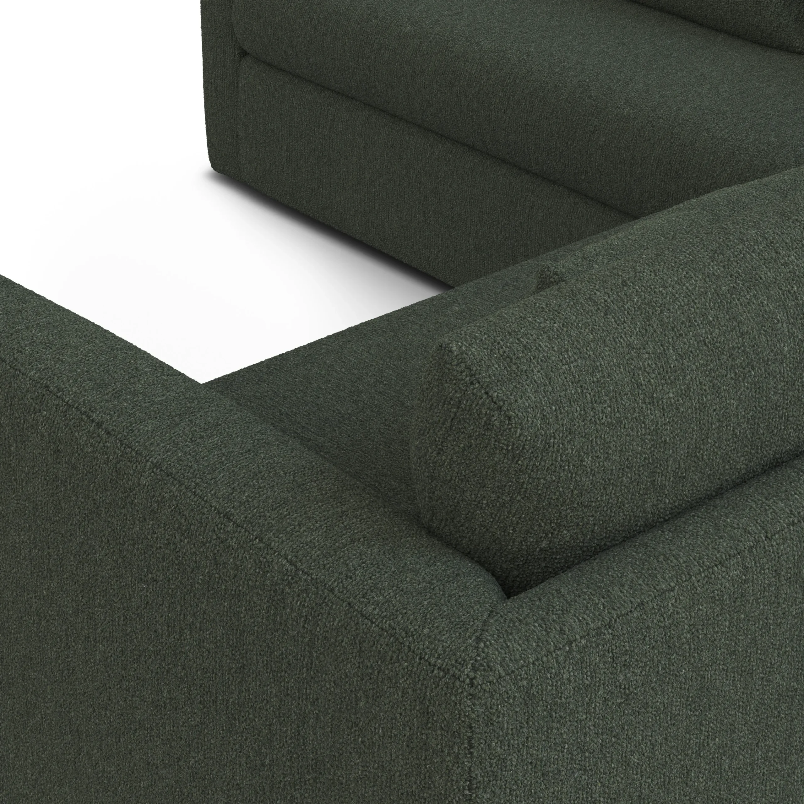 Marina 92_ Corner Sectional - Green Wool Bouclé - Image 7