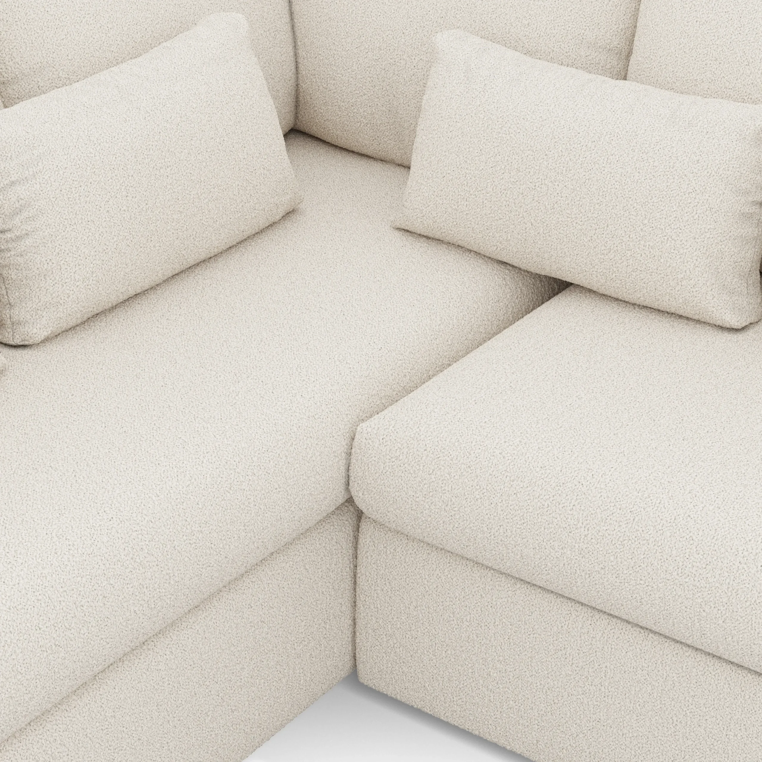 Marina 92_ Corner Sectional - Ivory Wool Bouclé - Image 7