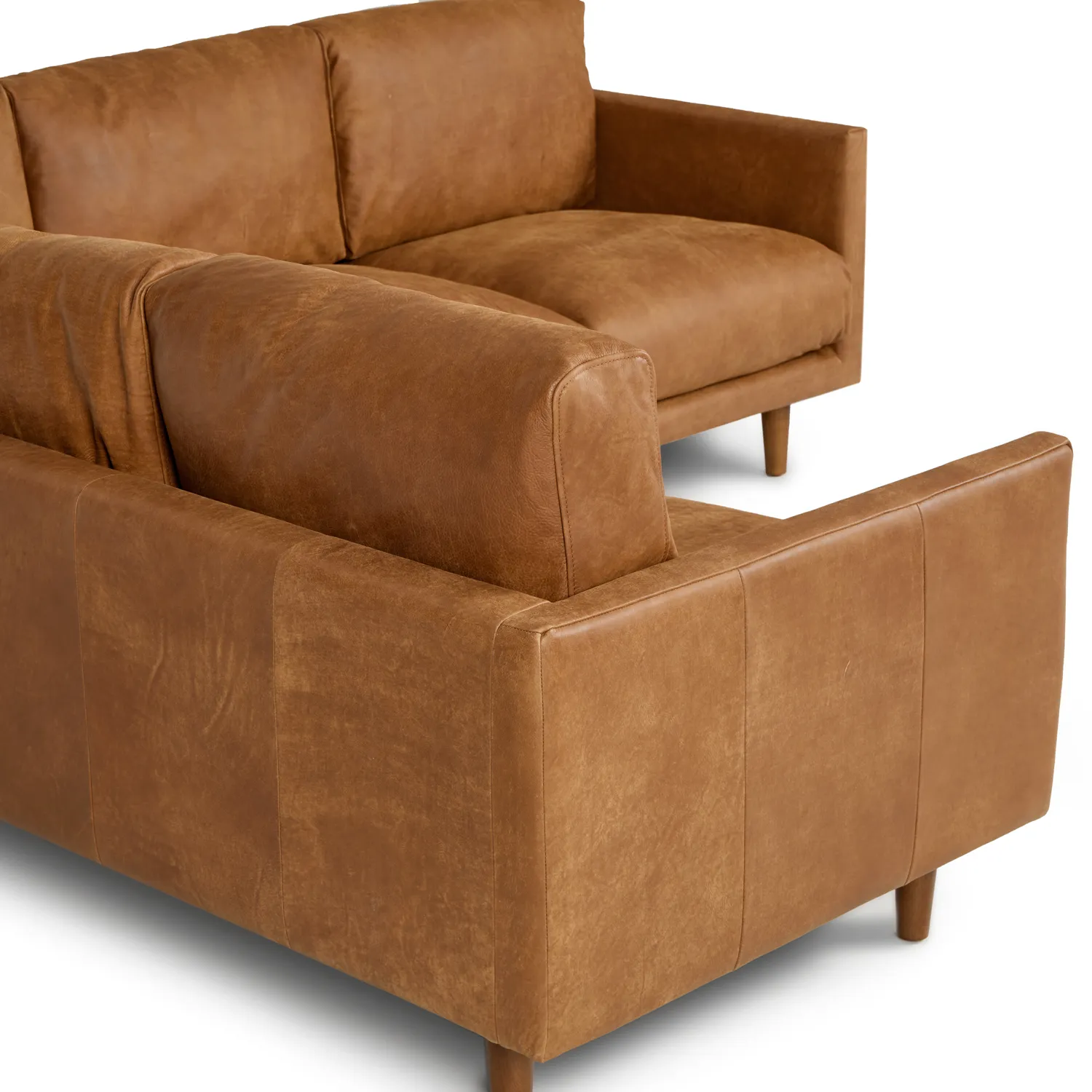 Nirvana 88_ Leather Corner Sectional - Dakota Tan - Image 7